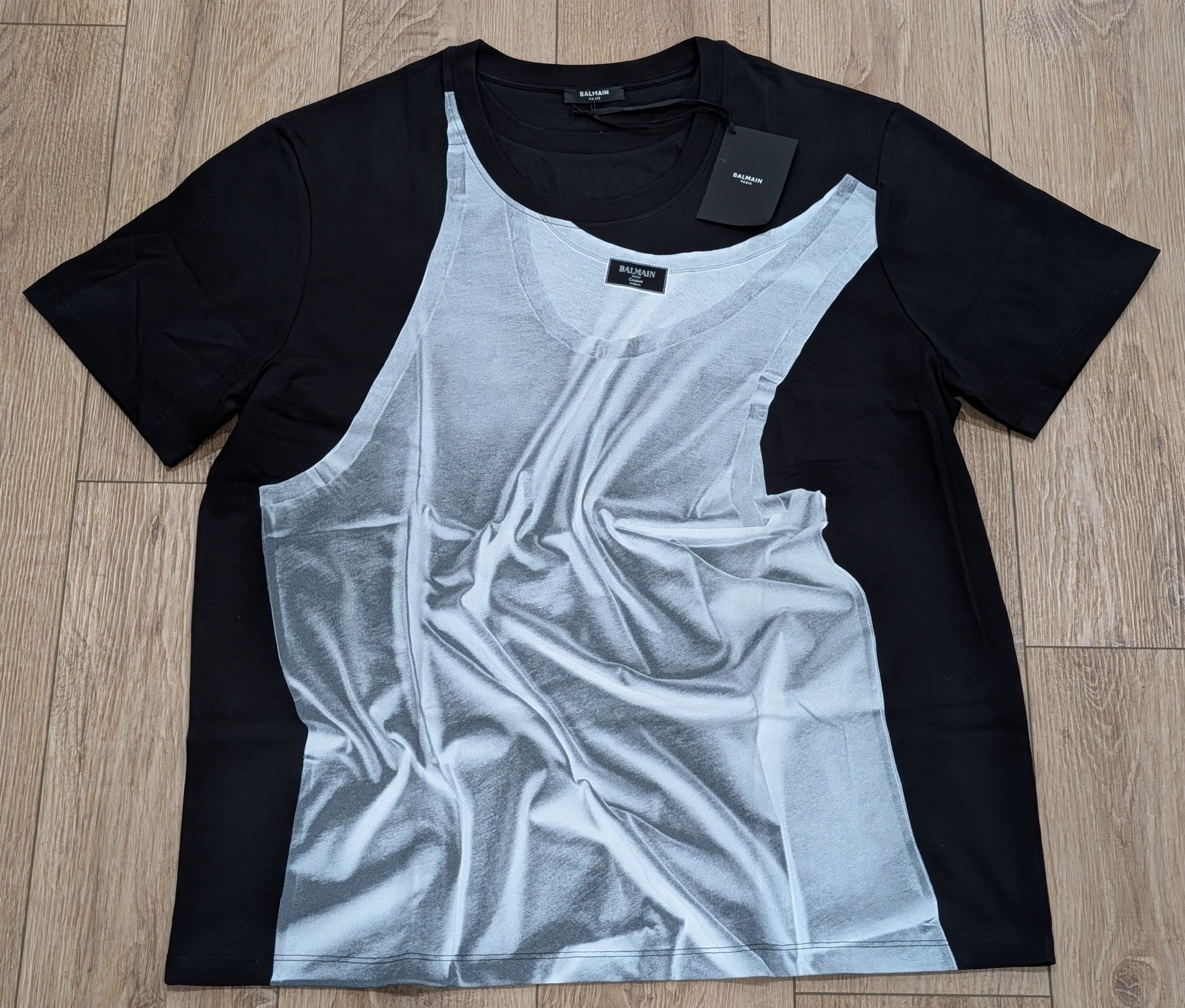 Balmain BALMAIN Tank Top Trompe L'oeil Crewneck T-Shirt Black Large Size US L / EU 52-54 / 3 - 1 Thumbnail