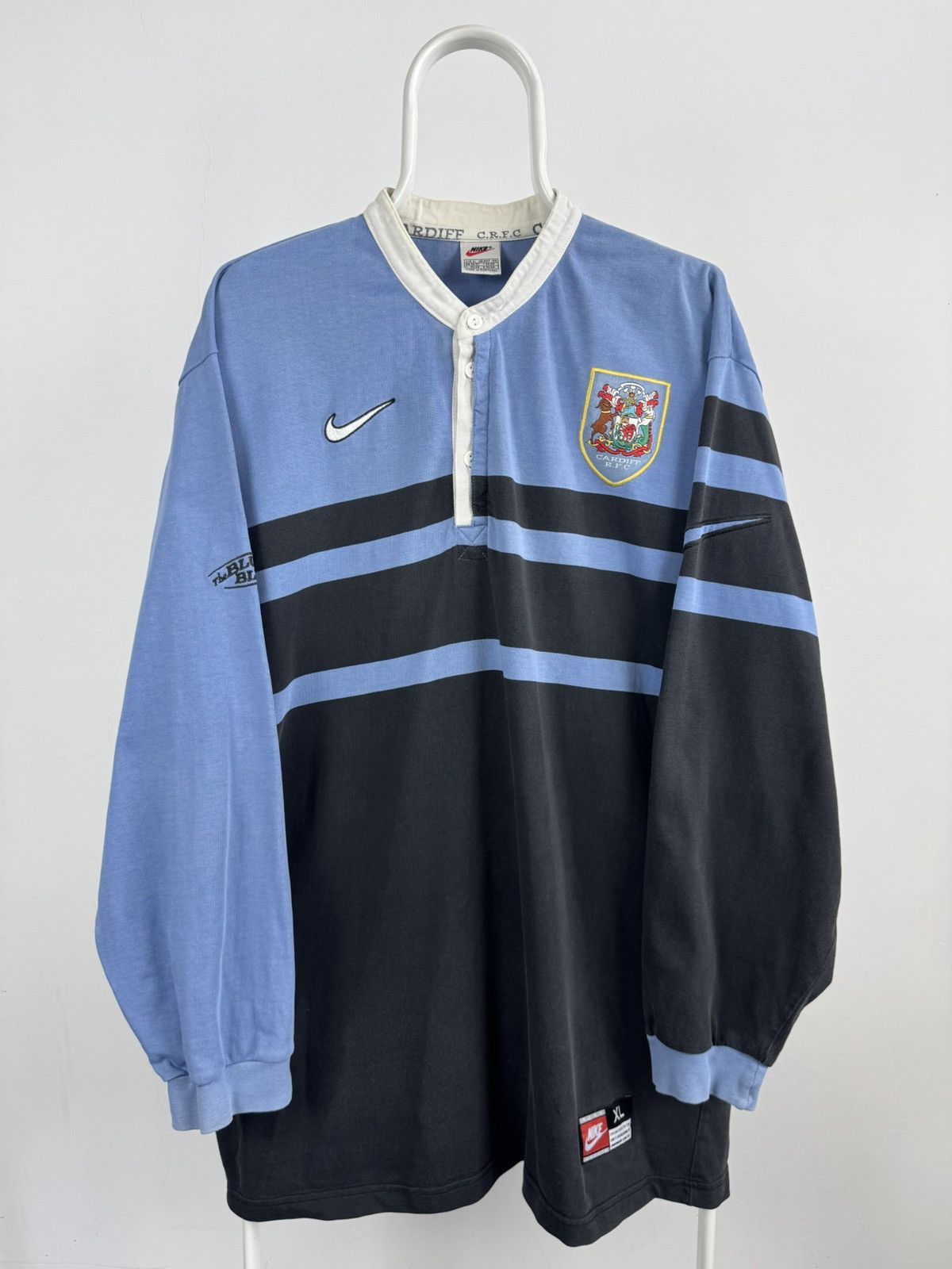 Nike Vintage 90’s Nike Cardiff C.R.F.C Long Sleeve Rugby Jersey Size US XL / EU 56 / 4 - 1 Thumbnail