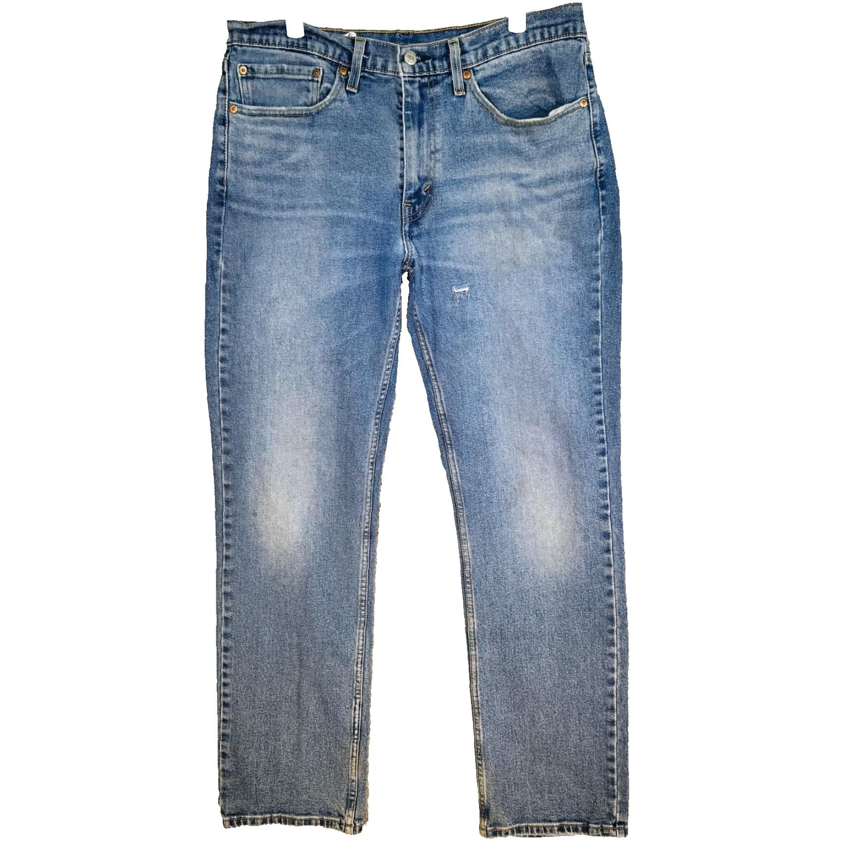 Levi's Levi's 501 Jeans Mens 34x32 Blue Medium Wash Straight Button Fly Denim Stretch Distressed Pocket 5-Pocket Regular Size US 34 / EU 50 - 5 Thumbnail
