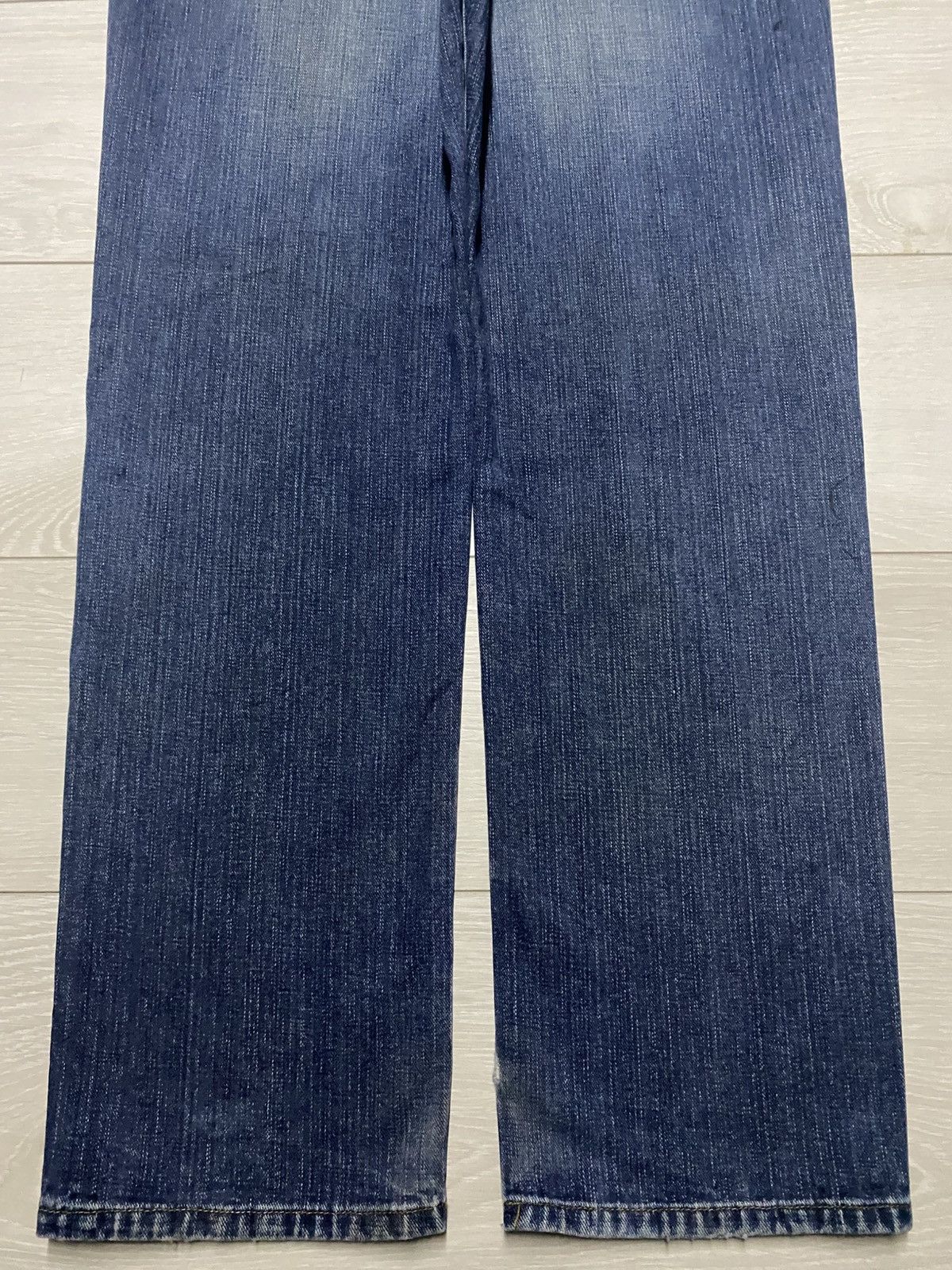 Other Vintage Japanese Brand Top Valu Blue Wash Distressed Jeans Size US 36 / EU 52 - 6 Thumbnail