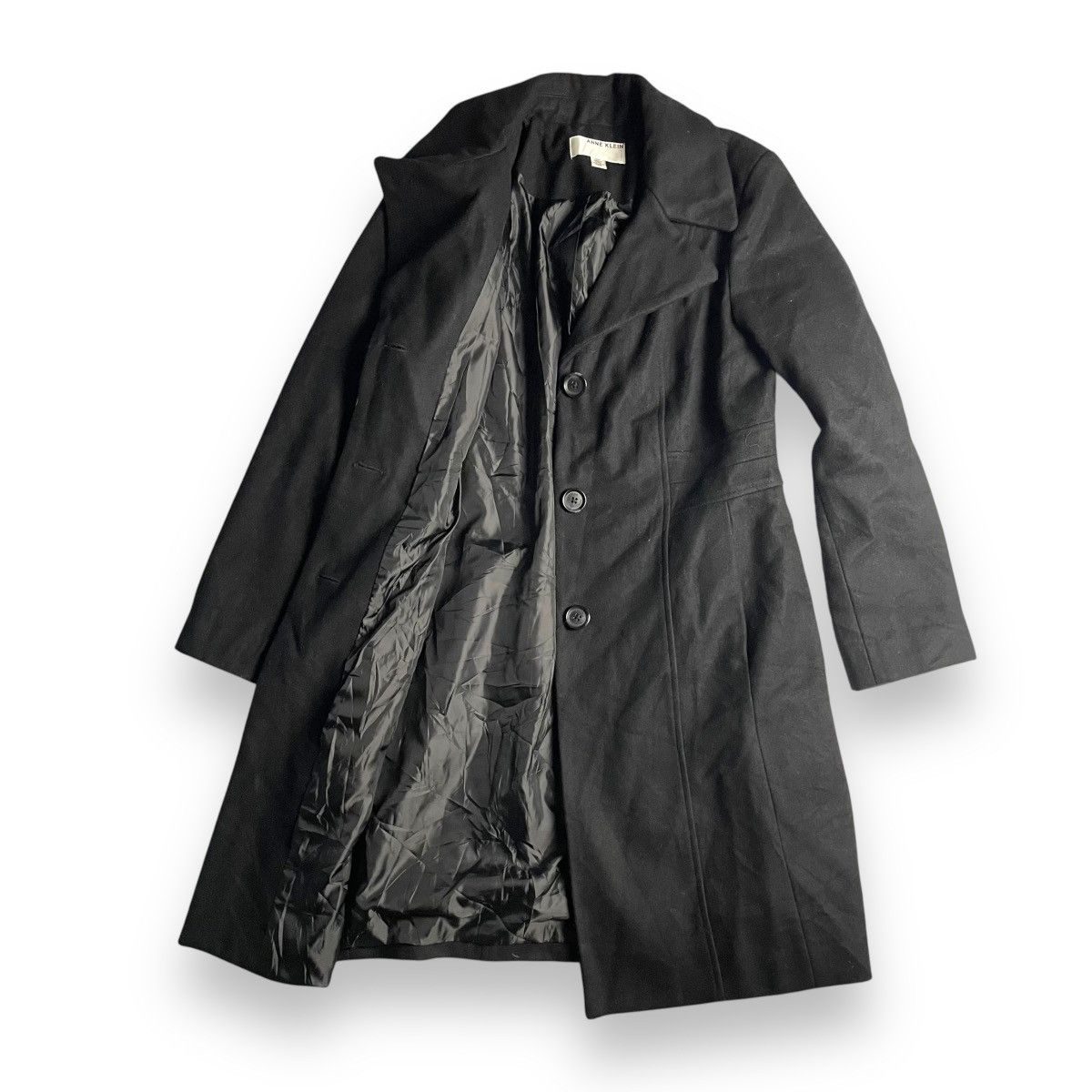 Anne Klein ANNE KLEIN HEAVY LONG COAT WOOL JACKET Size M / US 6-8 / IT 42-44 - 3 Thumbnail