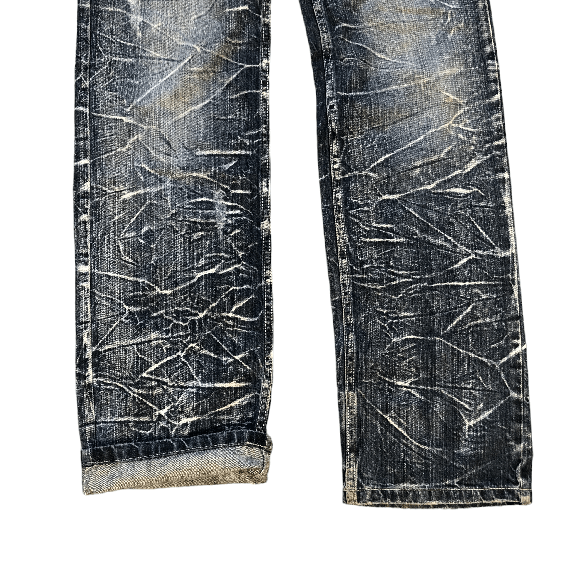Japanese Brand NYLOUS DESIGN LIMITED EDITION DOUBLE WAIST DENIM #5982-216 Size US 31 - 9 Thumbnail
