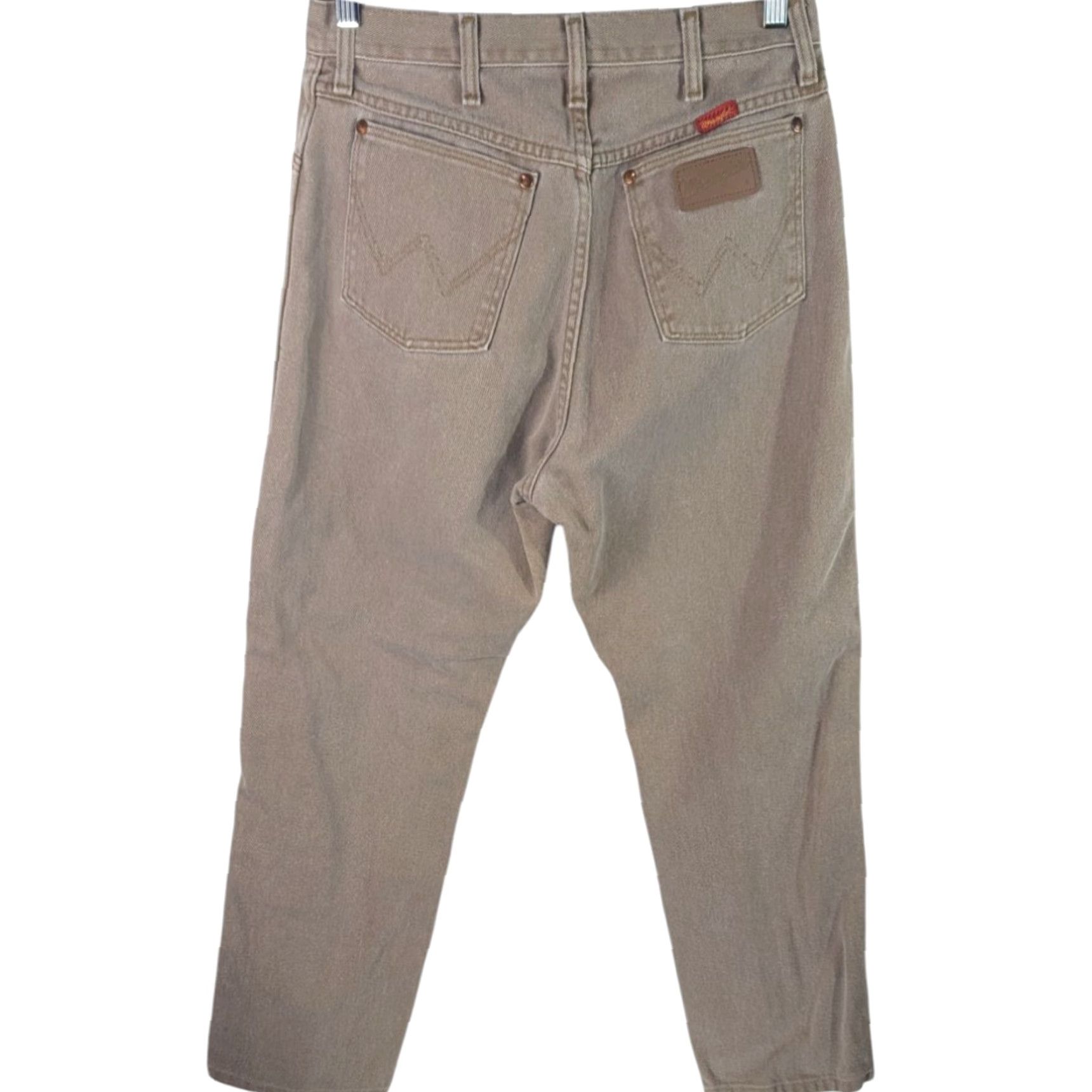 VINTAGE Wrangler Jeans 13 Beige Denim 90s USA Straight 5-Pocket VTG Womens