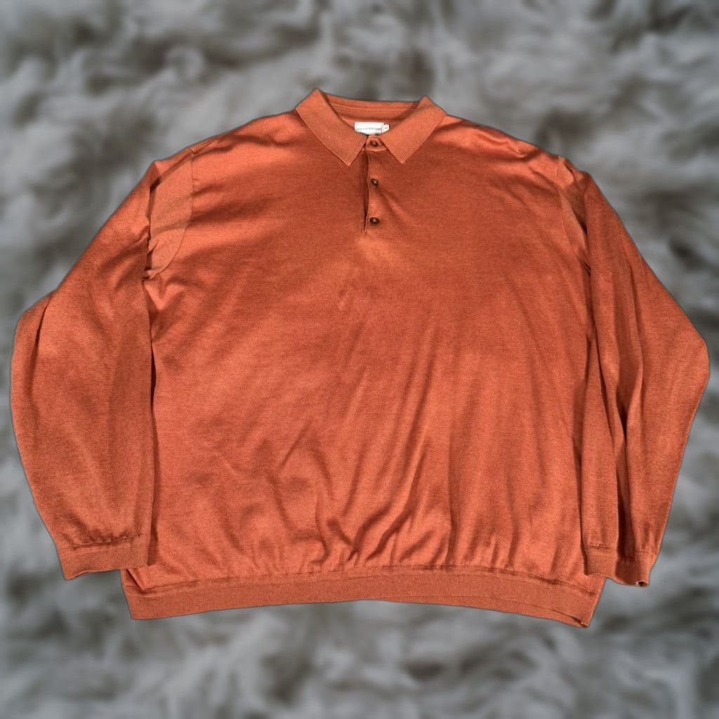 Vintage Maus & Hoffman Polo Shirt Mens 2XL Cotton Blend Made In USA Orange Long Sleeve Shirt Polo USA 2XL Mens Size US XXL / EU 58 / 5 - 1 Thumbnail