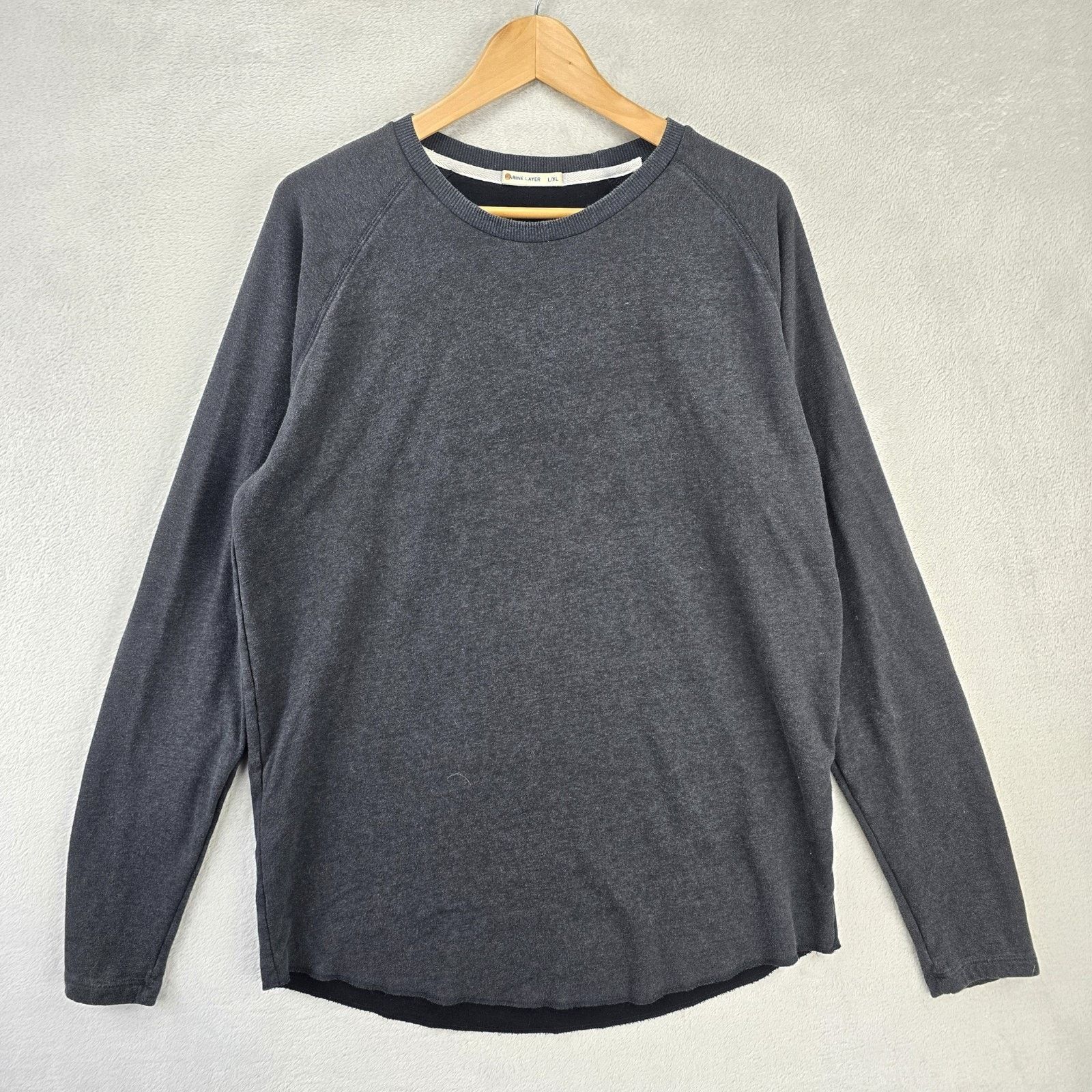 Marine Layer Marine Layer Long Sleeve Shirt L/XL Gray Crewneck Baselayer Size US XL / EU 56 / 4 - 1 Thumbnail