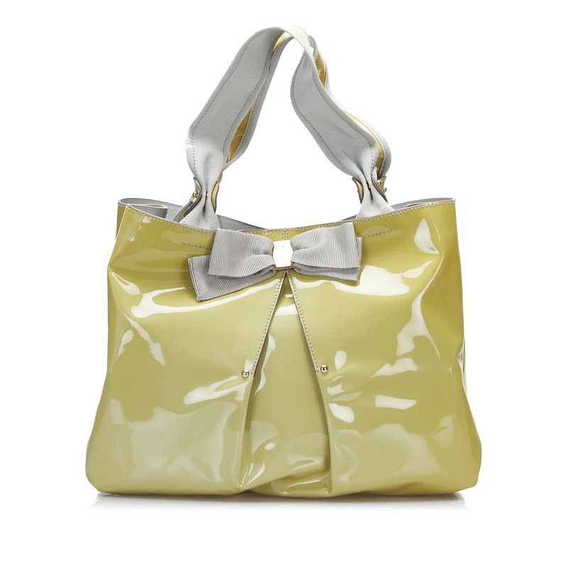image of Salvatore Ferragamo Vala Ribbon Handbag in Yellow, Women's