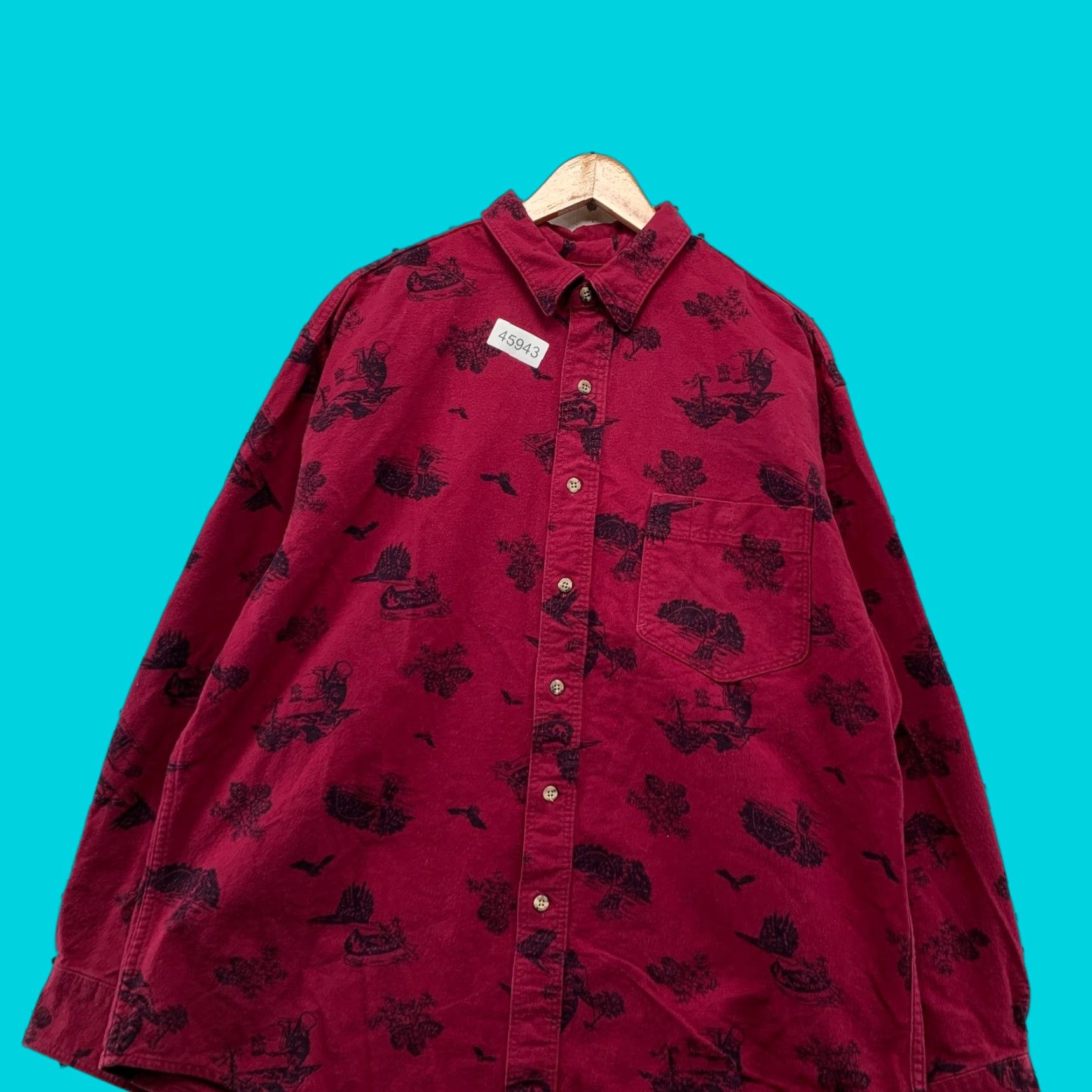 Eddie Bauer VINTAGE Eddie Bauer Button Shirt Mens XL 80s Red Fishing Hunting 90s Made USA Size US XL / EU 56 / 4 - 1 Thumbnail
