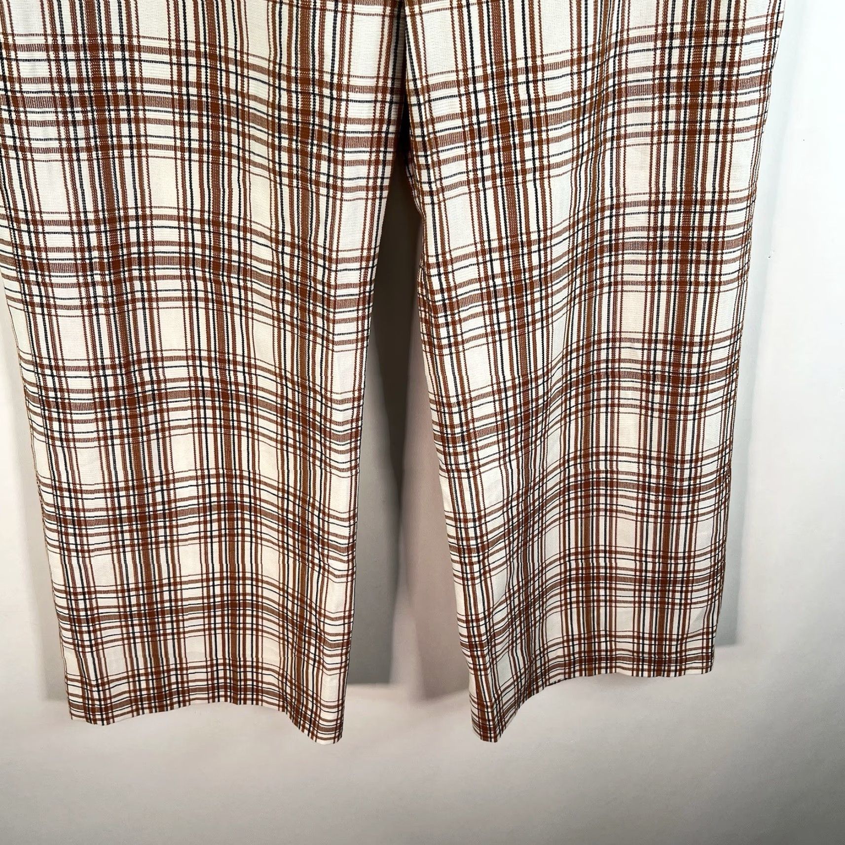 Veronica Beard VERONICA BEARD Pants DOVA Orange Plaid Trousers Cropped Size 10 Size 32" / US 10 / IT 46 - 4 Thumbnail