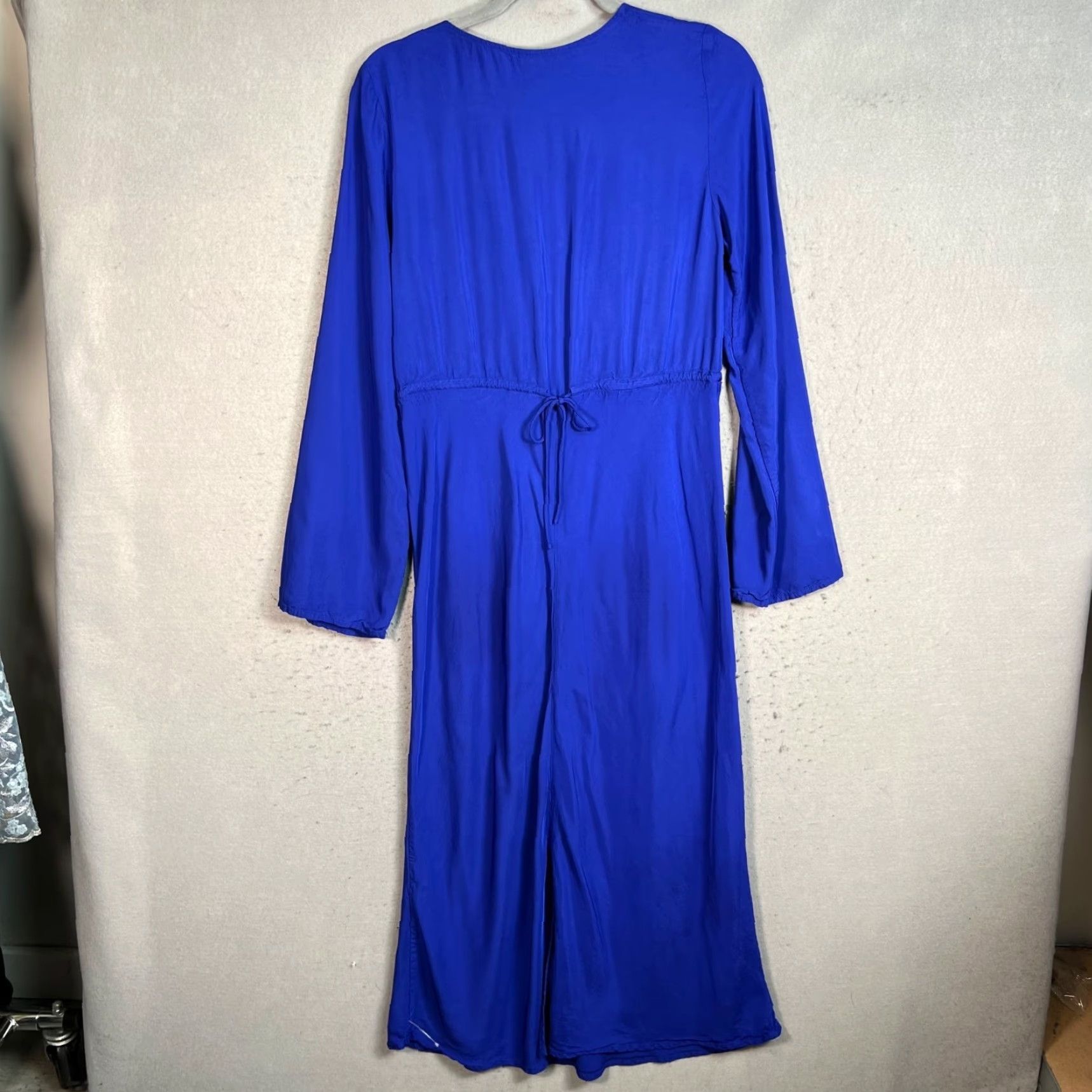 Arket Arket Womens Dress Blue Midi Long Sleeve Tie Waist 36 EUR Bohemian A-Line Size XS / US 0-2 / IT 36-38 - 2 Thumbnail
