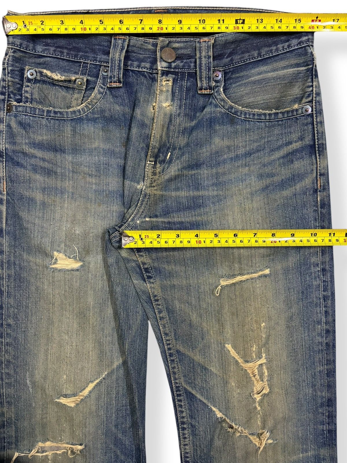 Undercover × Uniqlo Vintage 90s Uniqlo Mud Wash Loose Fit Flare Distressed Jeans Size US 31 - 15 Thumbnail
