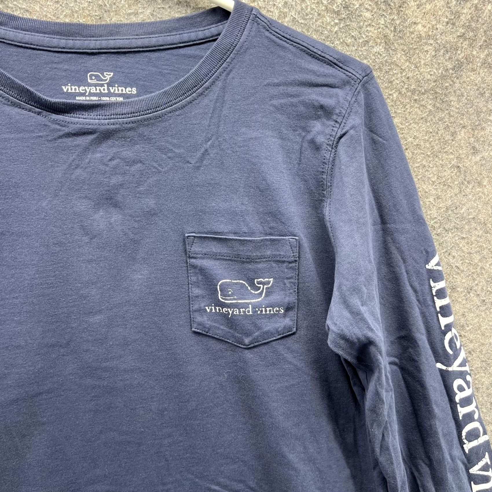 Vineyard Vines Vineyard Vines Shirt Mens XS Blue Long Sleeve Pocket Whale Logo Graphic Preppy Size US XS / EU 42 / 0 - 3 Thumbnail