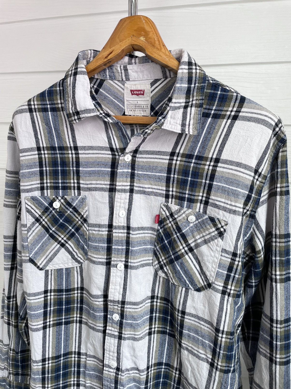 Flannel × Levi's × Vintage LEVI’S FLANNEL LONG SLEEVE SHIRT Size US L / EU 52-54 / 3 - 3 Thumbnail