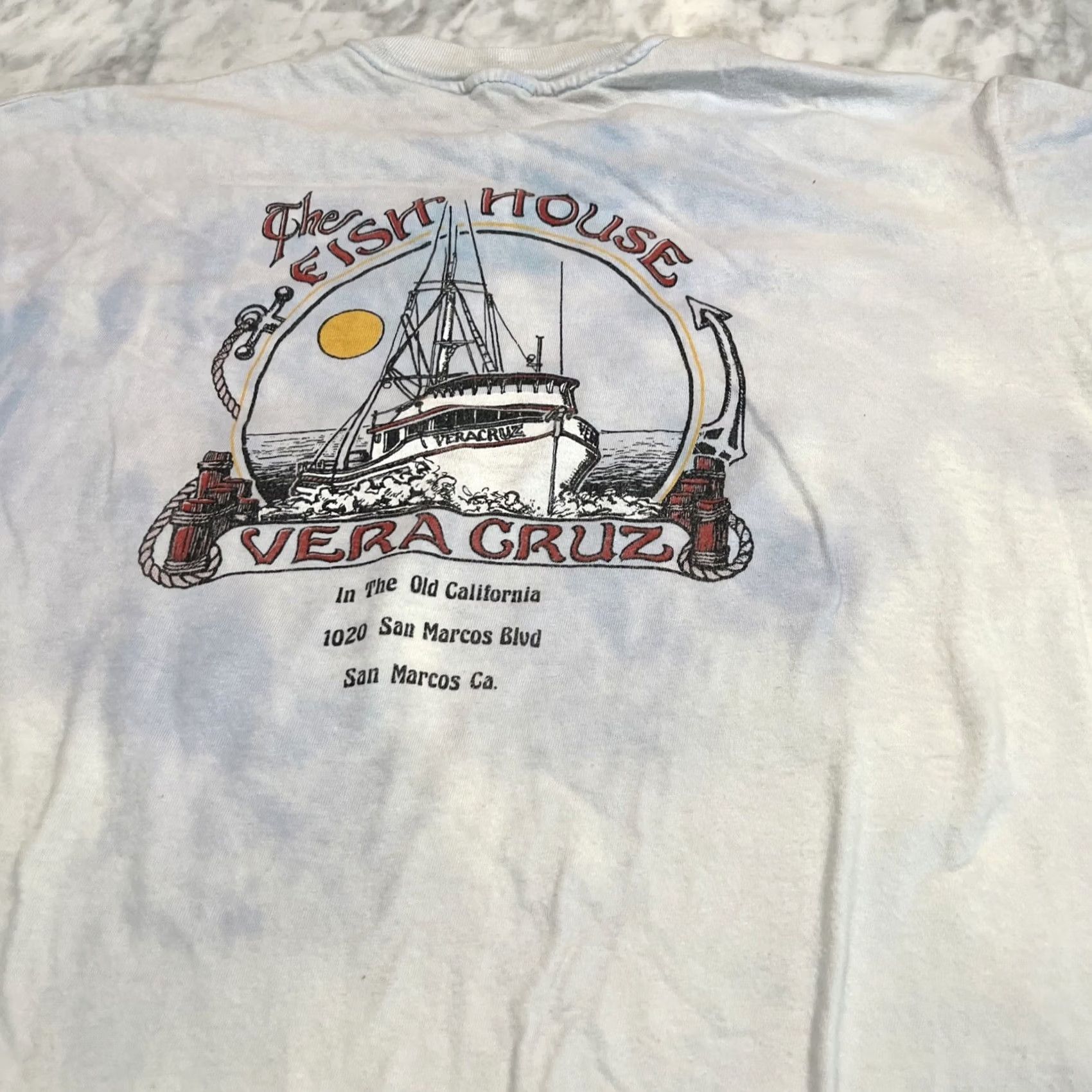 Vintage VINTAGE The Fish House Vera Cruz Men’s XL Single Stitch San Marcos White Cotton Graphic Tee Shirt Mens 1980s Size US XL / EU 56 / 4 - 3 Thumbnail