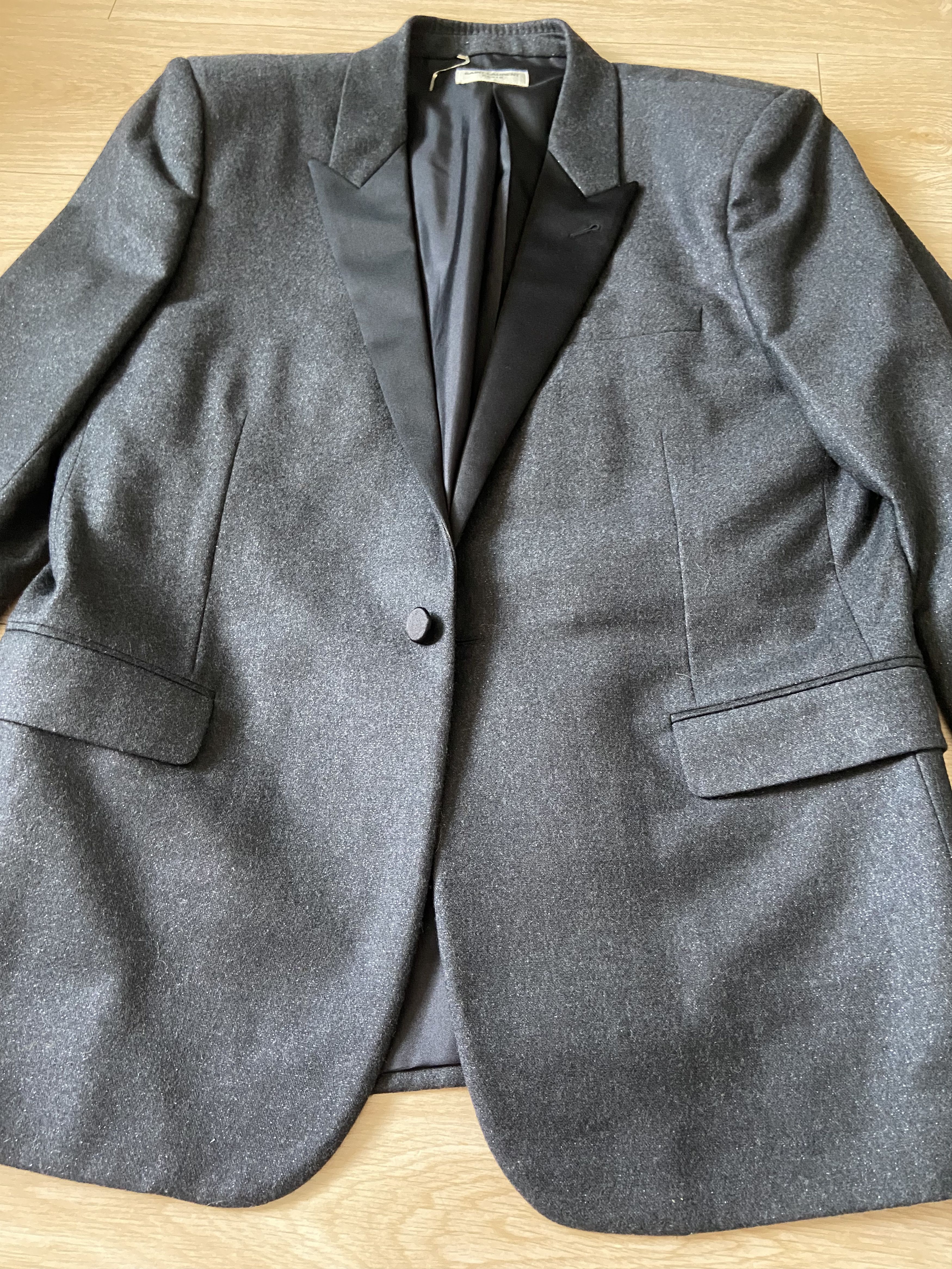 Hedi Slimane × Saint Laurent Paris 56 fw14 ss15 peaked lapel Le Smoking blazer jacket suit Size US M / EU 48-50 / 2 - 13 Thumbnail
