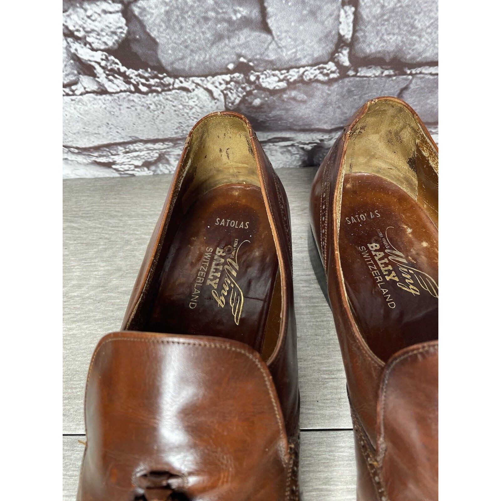Bally Bally Satolas Brown Leather Wingtip Tassel Loafer Dress Shoe Size US 10 / EU 43 - 9 Thumbnail