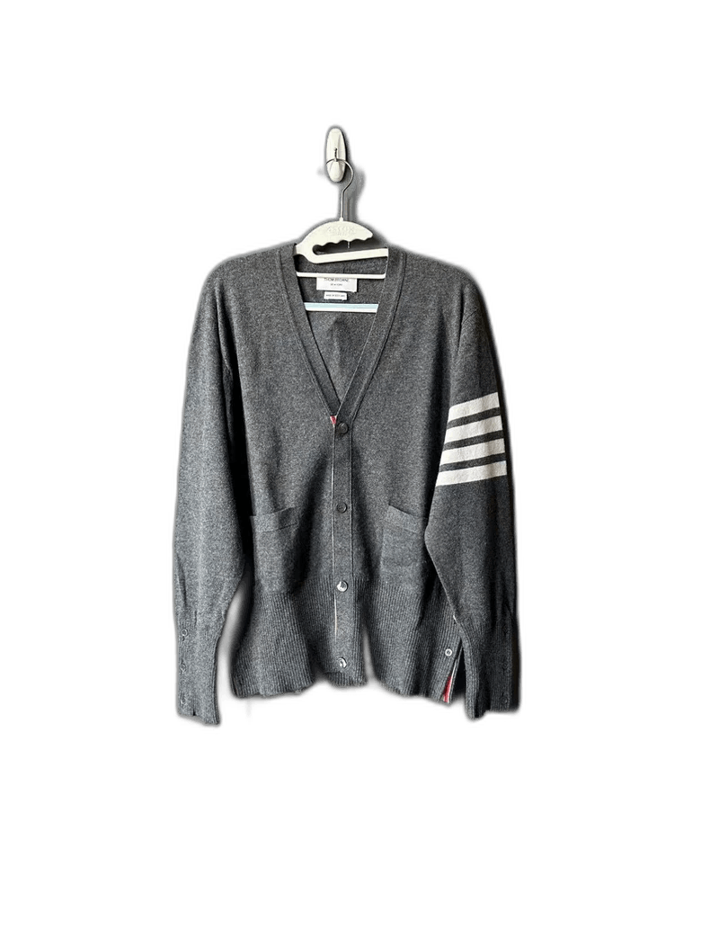 Thom Browne Thom Browne Grey Cashmere Cardigan Size US L / EU 52-54 / 3 - 1 Thumbnail
