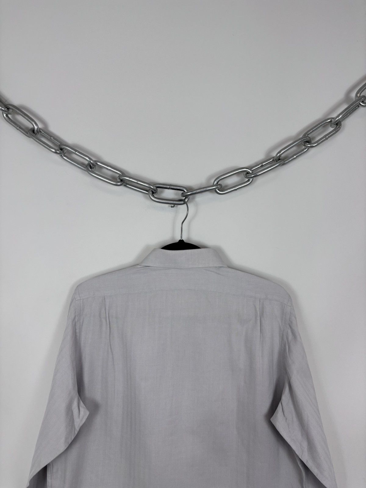 Dolce & Gabbana Dolce & Gabbana Men’s Herringbone Grey Button Up Shirt Size US L / EU 52-54 / 3 - 18 Thumbnail