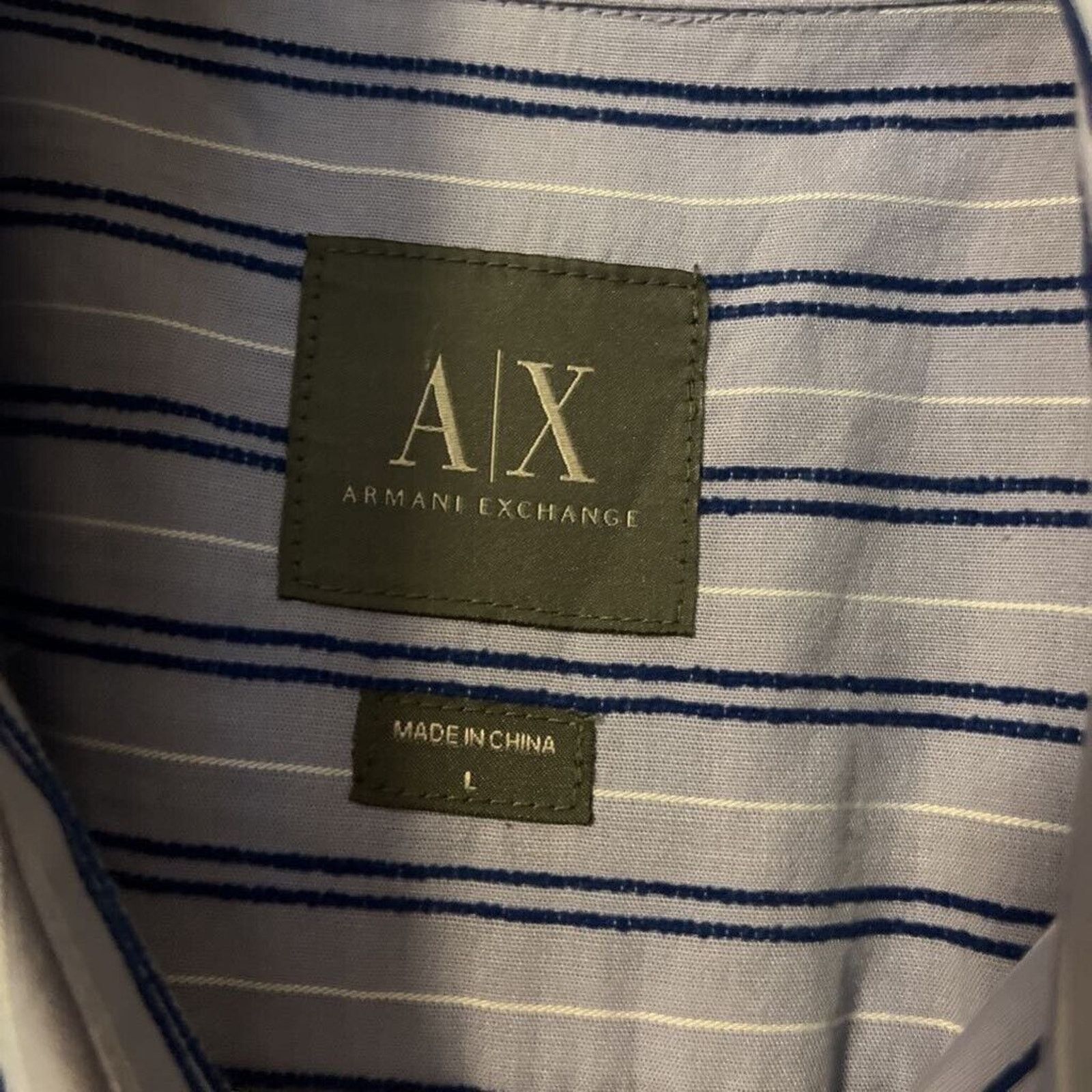 Armani Exchange Armani Exchange Button down Blue White Stripe Long Sleeve Size US L / EU 52-54 / 3 - 3 Thumbnail