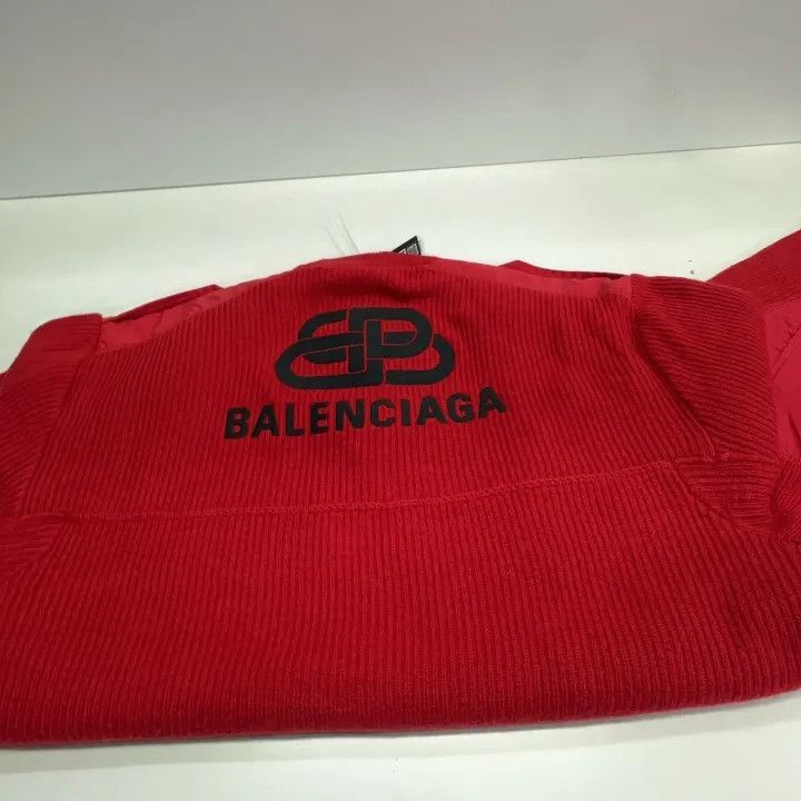 Balenciaga Balenciaga Balenciaga FW21 Red Logo Print Sweater -2507 Size US S / EU 44-46 / 1 - 9 Thumbnail