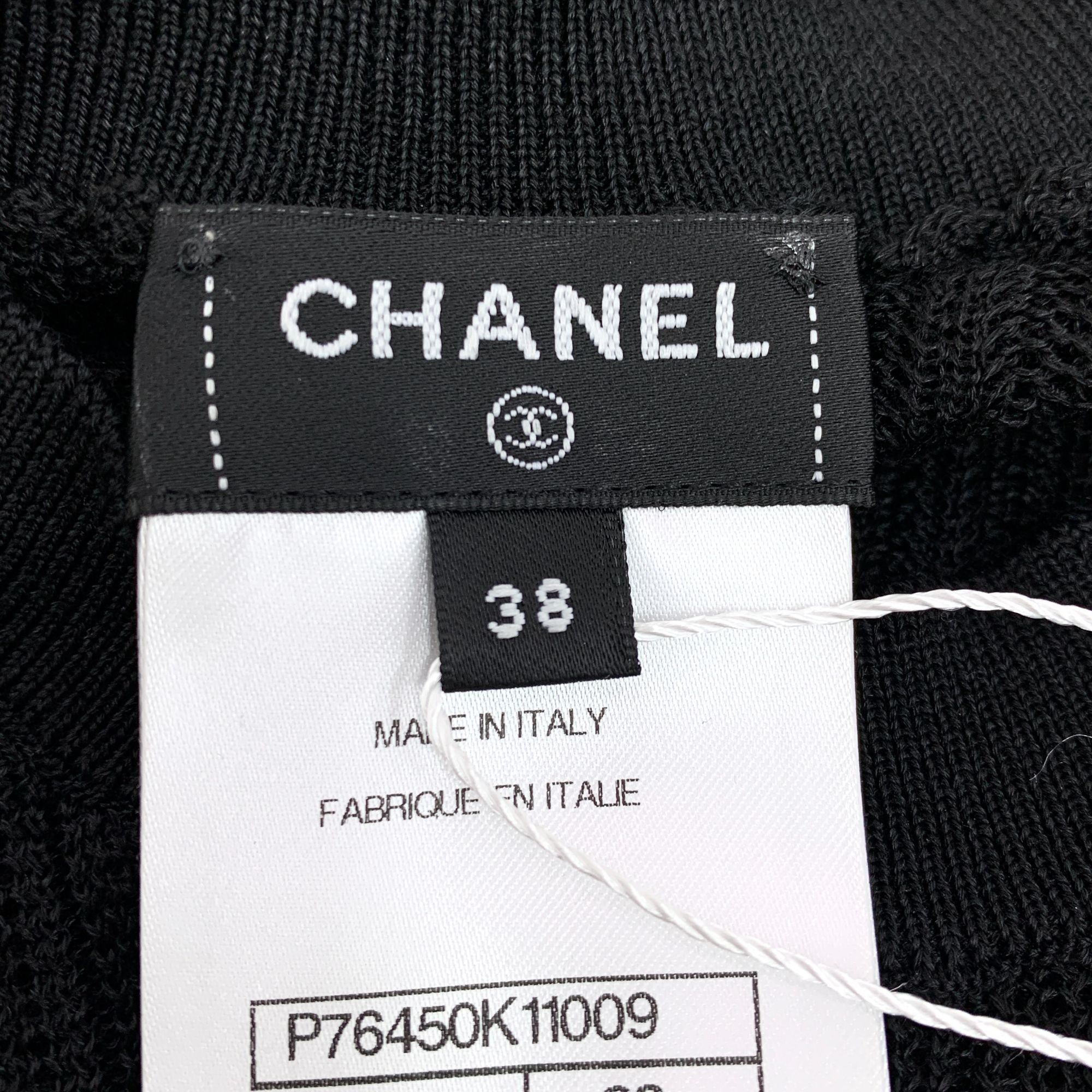 Chanel Chanel Black Crystal Logo Silk Sleeveless Knit Dress (Size S Size XS / US 0-2 / IT 36-38 - 2 Thumbnail