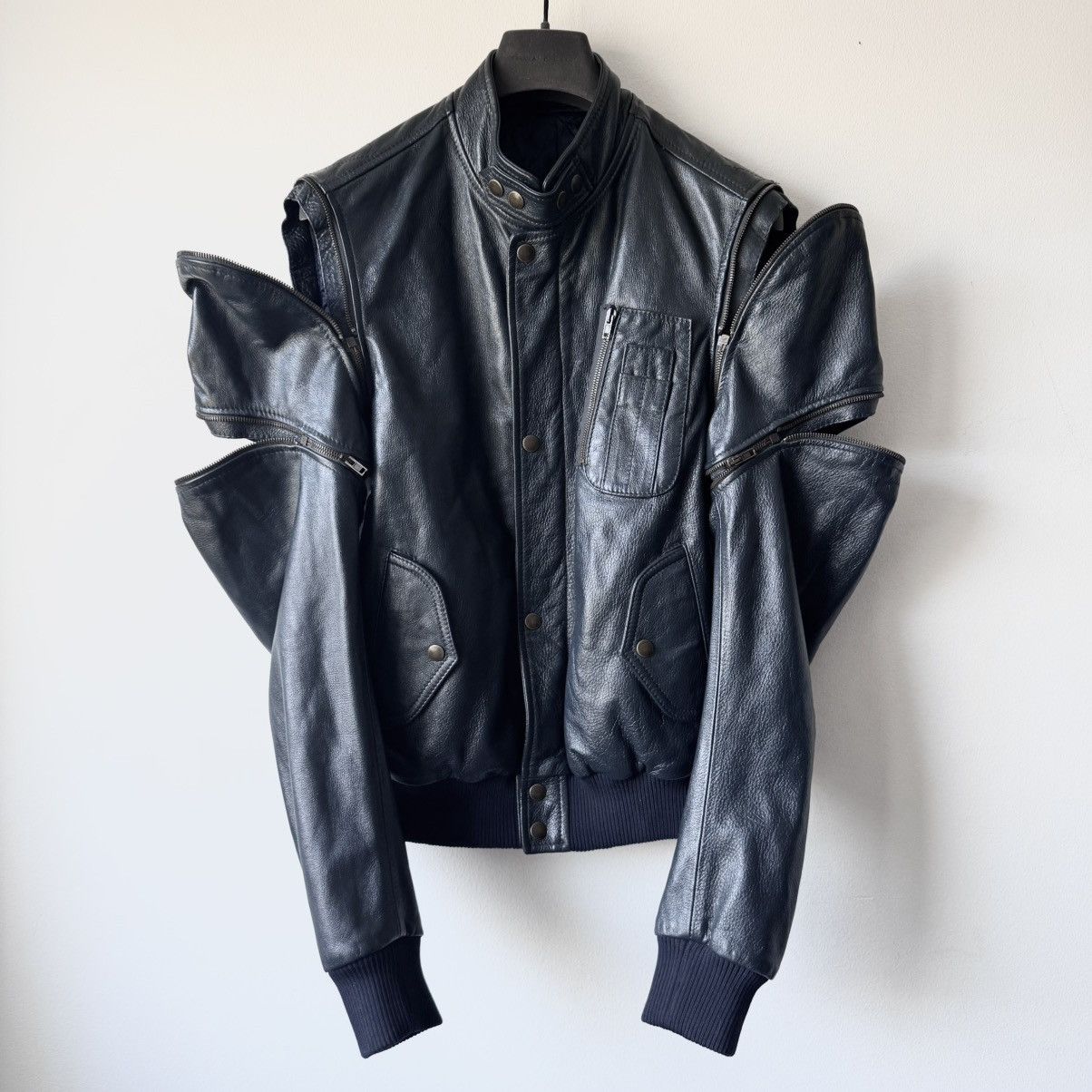 Maison Margiela SS2007 Martin Margiela Multi-Zip Bomber Leather Jacket Size US M / EU 48-50 / 2 - 2 Thumbnail