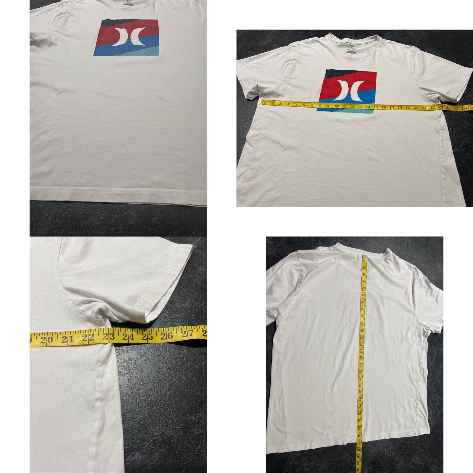 Hurley Hurley T-Shirt Logo Graphic Crew Neck Short Sleeve Men XL White Cotton - Beach Classic Colorful 2000s Size US XL / EU 56 / 4 - 8 Thumbnail