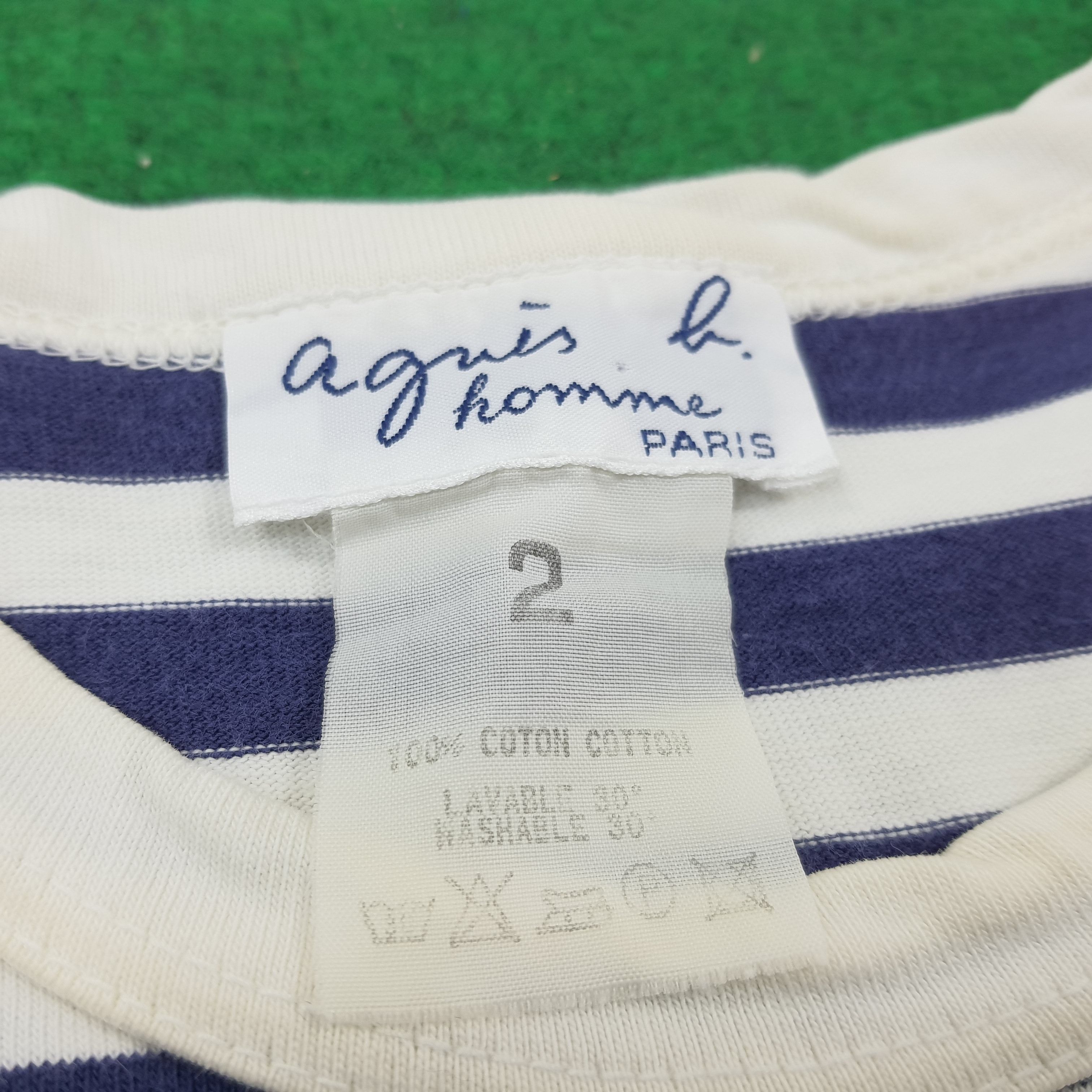 Designer × Vintage × agnes b. Vintage Agnes B. PARIS Stripes Designer Tshirt Size US M / EU 48-50 / 2 - 4 Thumbnail