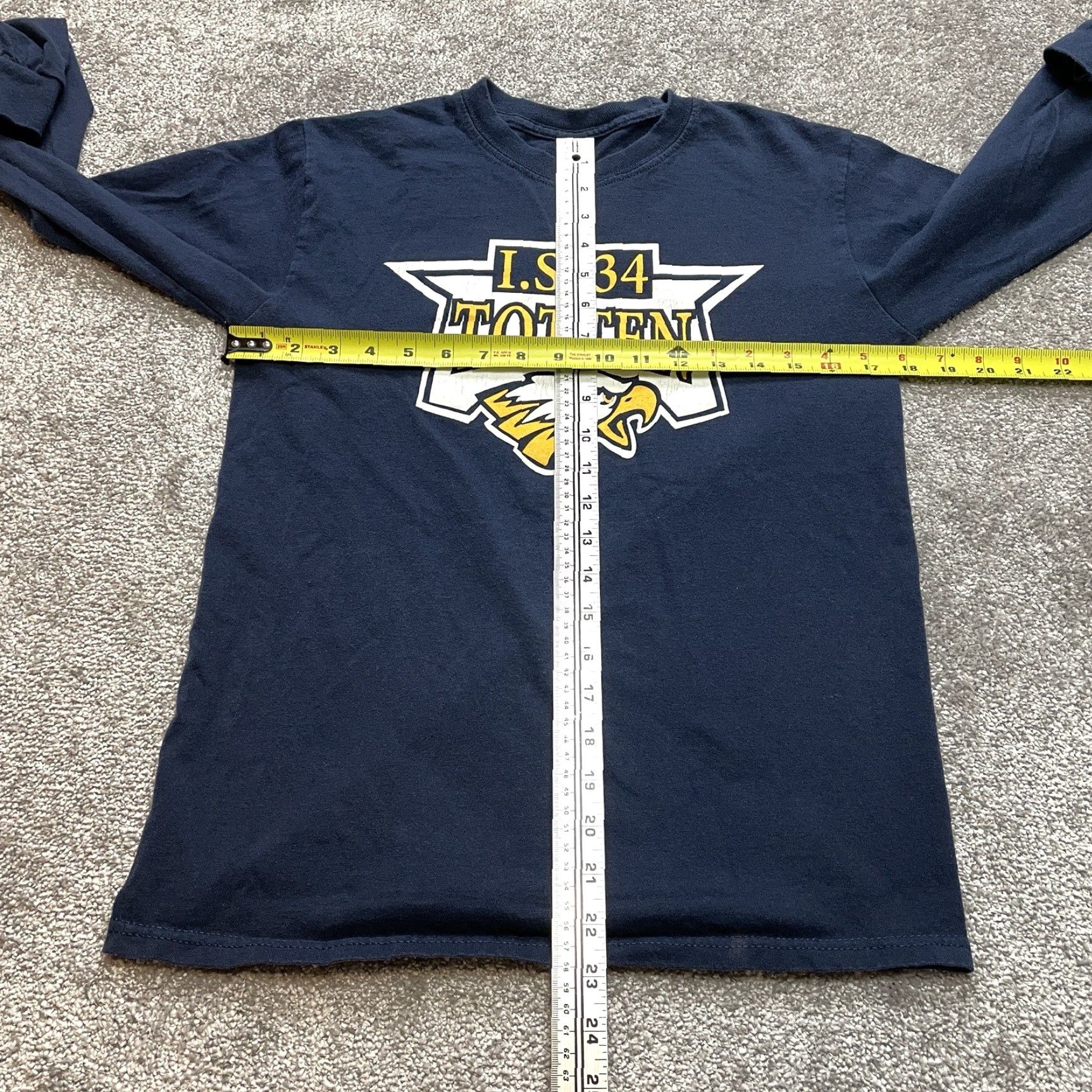 Vintage I.S. Totten Shirt Women’s Medium Blue Long Sleeve Cotton Crew Eagle Logo Tee Size M / US 6-8 / IT 42-44 - 3 Thumbnail