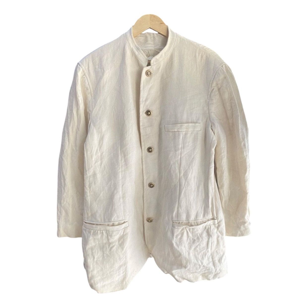 Versace Vintage Versace Classic V2 MandarinCollarLinenSingleBreasted Size US L / EU 52-54 / 3 - 1 Thumbnail