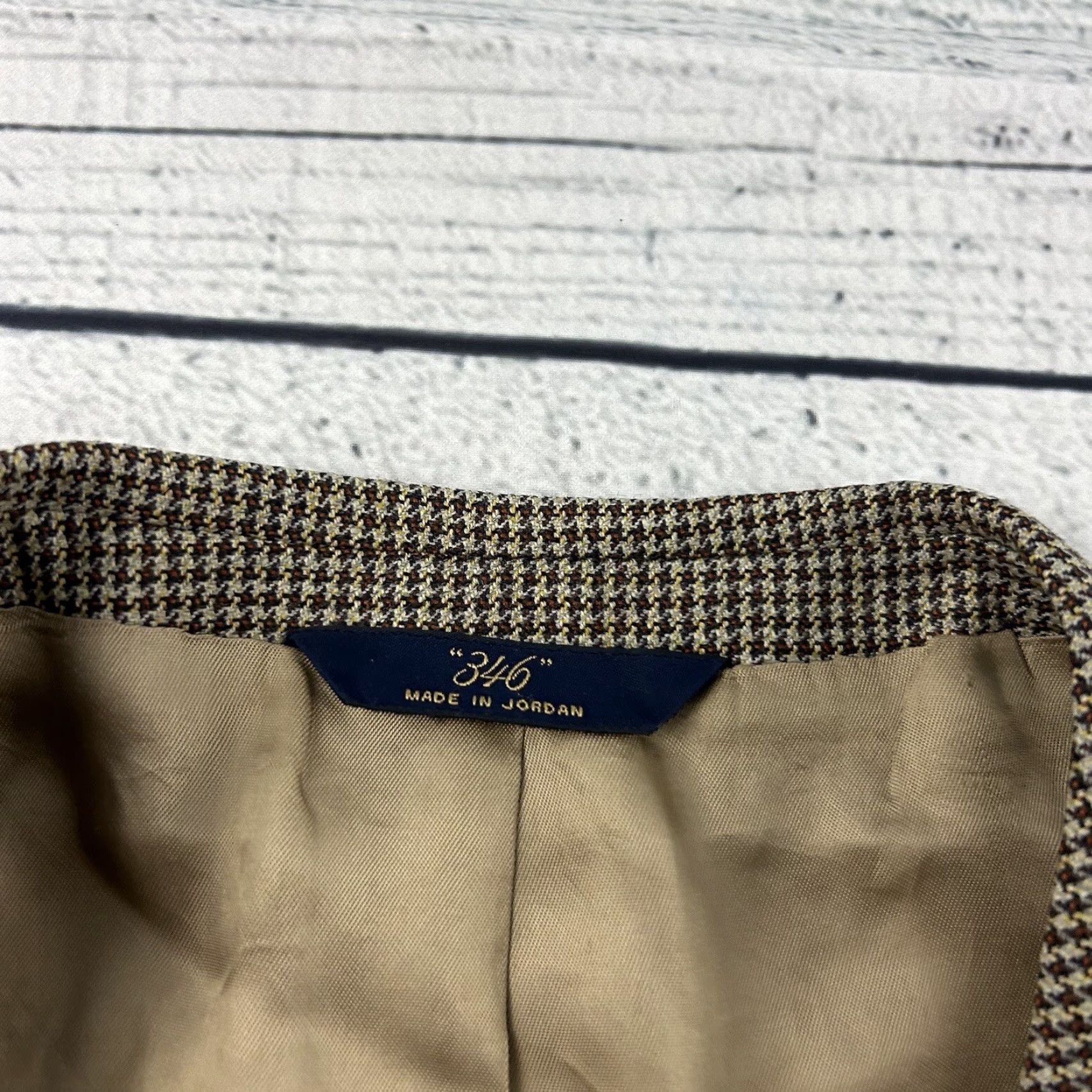 Brooks Brothers Brooks Brothers 346 Houndstooth Wool 2 Button Suit Jacket Men's 44 Brown Size 44R - 2 Thumbnail