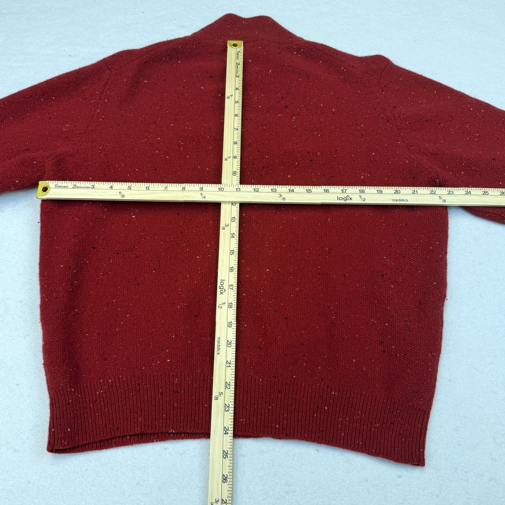Jos. A. Bank VINTAGE Jos A Bank Sweater Mens Large Red Lambswool Quarter Zip Mock Neck Knit Pullover Size US L / EU 52-54 / 3 - 5 Thumbnail