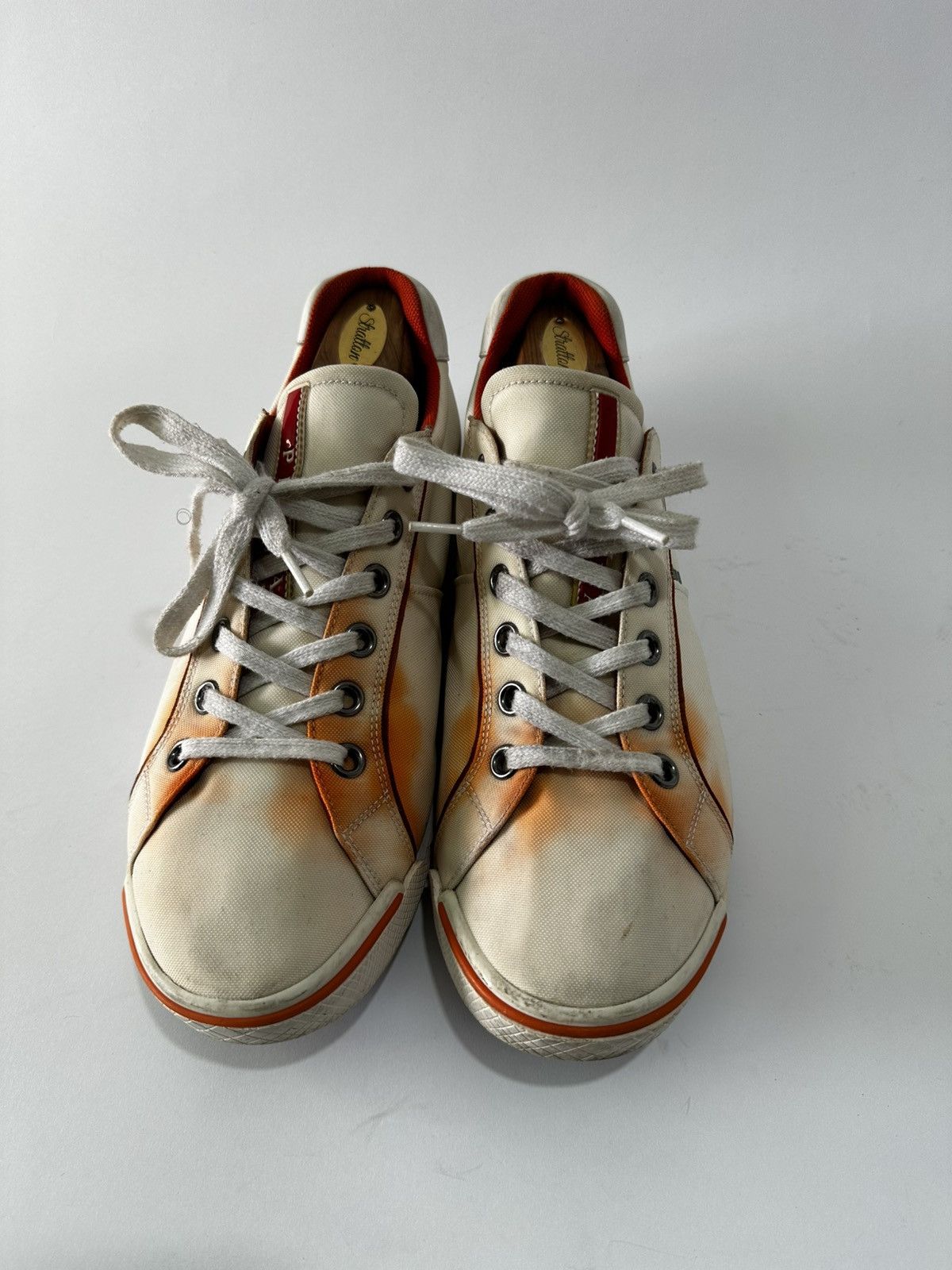 Prada PRADA SNEAKERS SHOES 4E2719 WHITE RED ORANGE LINEA ROSSA Size US 9 / EU 42 - 3 Thumbnail
