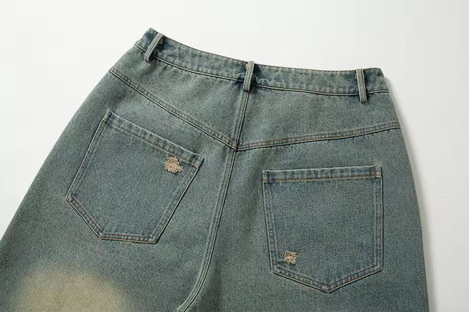 Designer × Vintage Patchwork Streetwear Washed Retro Loose Hip Hop Shorts Size US 32 / EU 48 - 11 Thumbnail