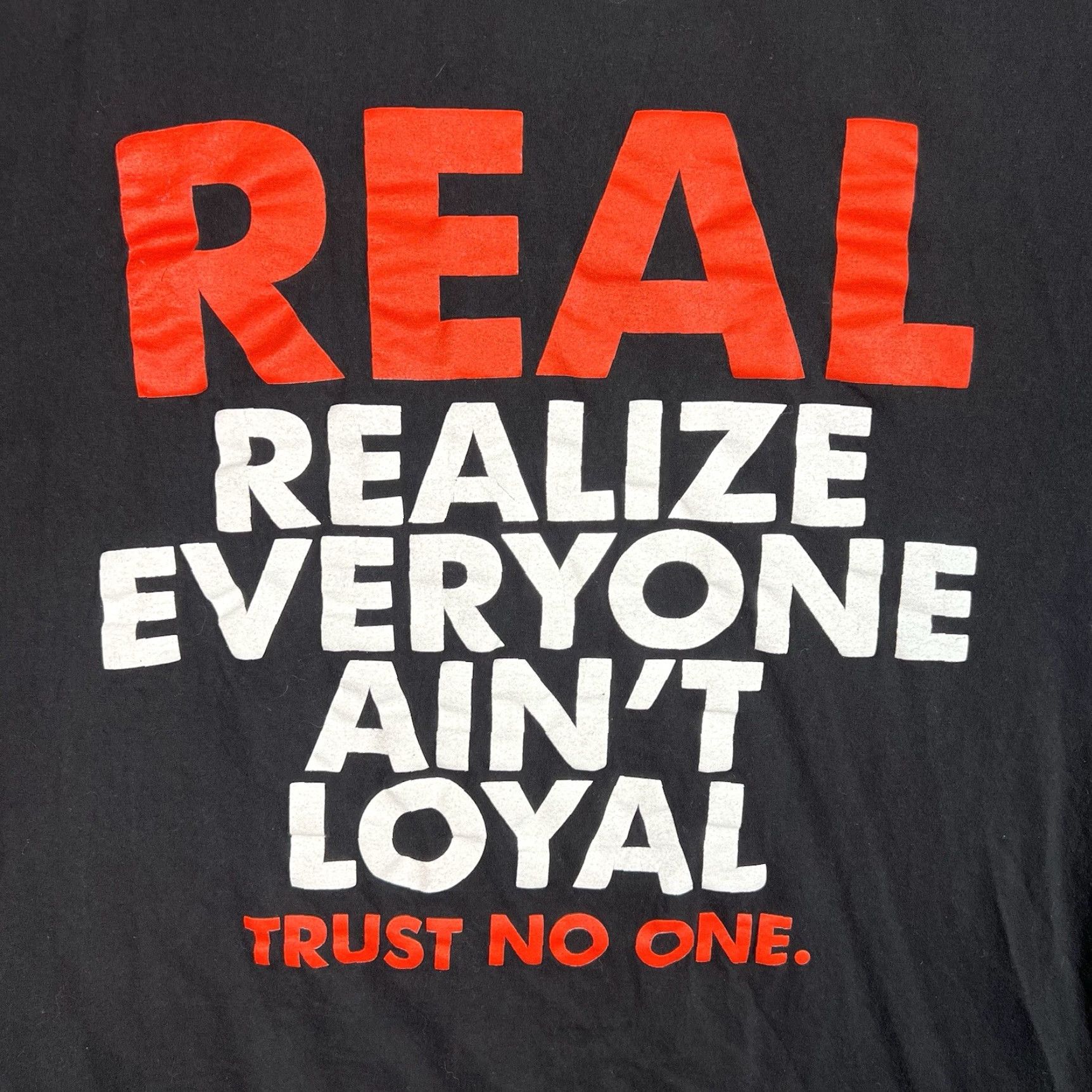 Vintage VINTAGE Iced Out Clothing T Shirt Men's 3XL Black 2000s Graphic Tee Trust No One Ain't Loyal Sport Beach Style Size US XXL / EU 58 / 5 - 4 Thumbnail