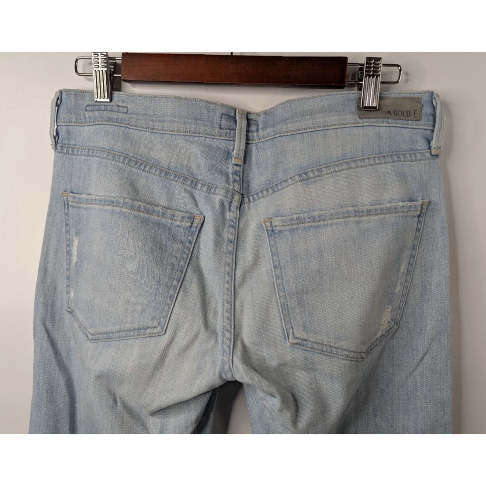 Agolde AGOLDE Jeans Women's Slim Distressed Boyfriend Isabel 26 Blue Cotton Machine Washable 015 A-Series Size 26" / US 2 / IT 38 - 6 Thumbnail