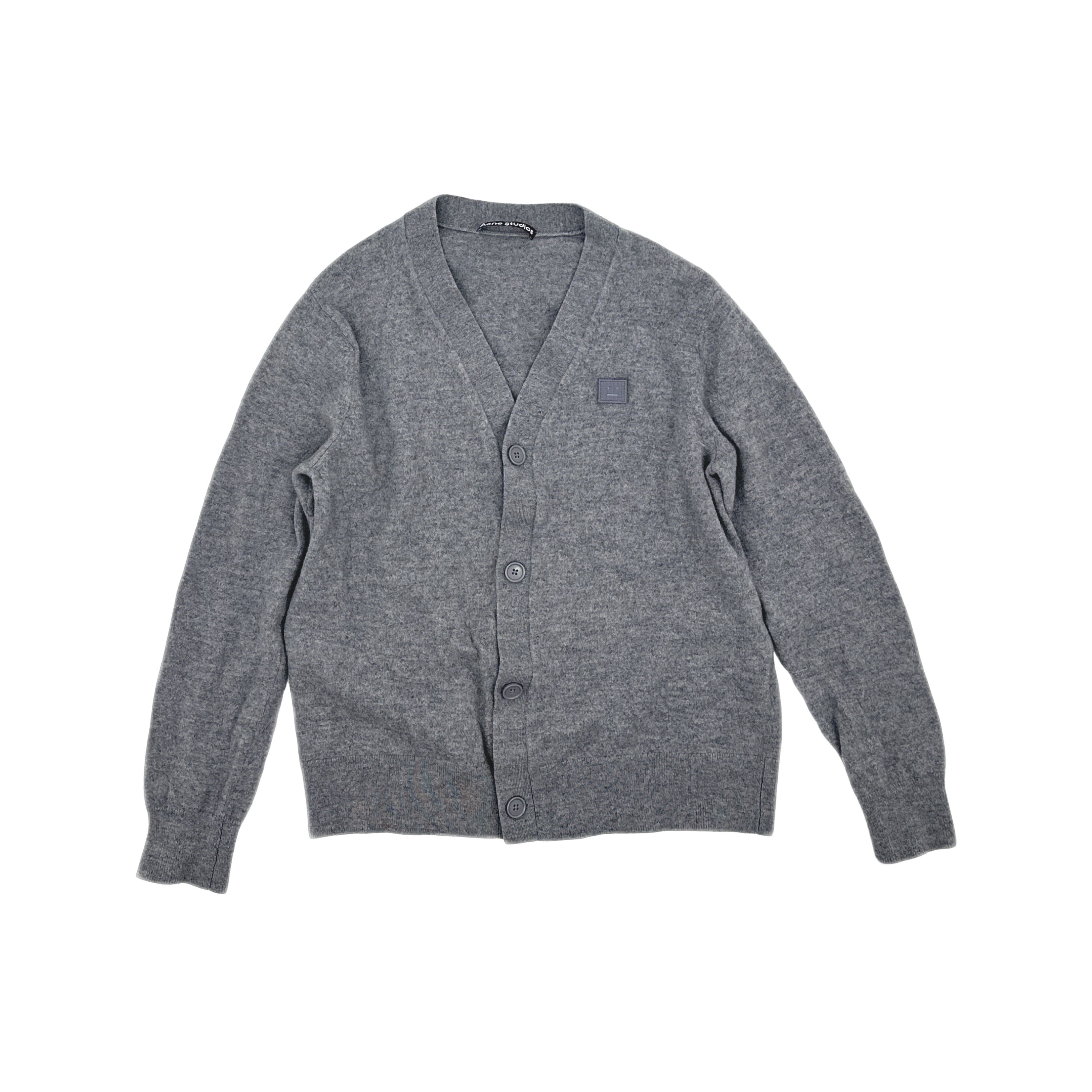 Acne Studios Acne Studios Gray Wool V-Neck Cardigan Size L Size US L / EU 52-54 / 3 - 1 Thumbnail