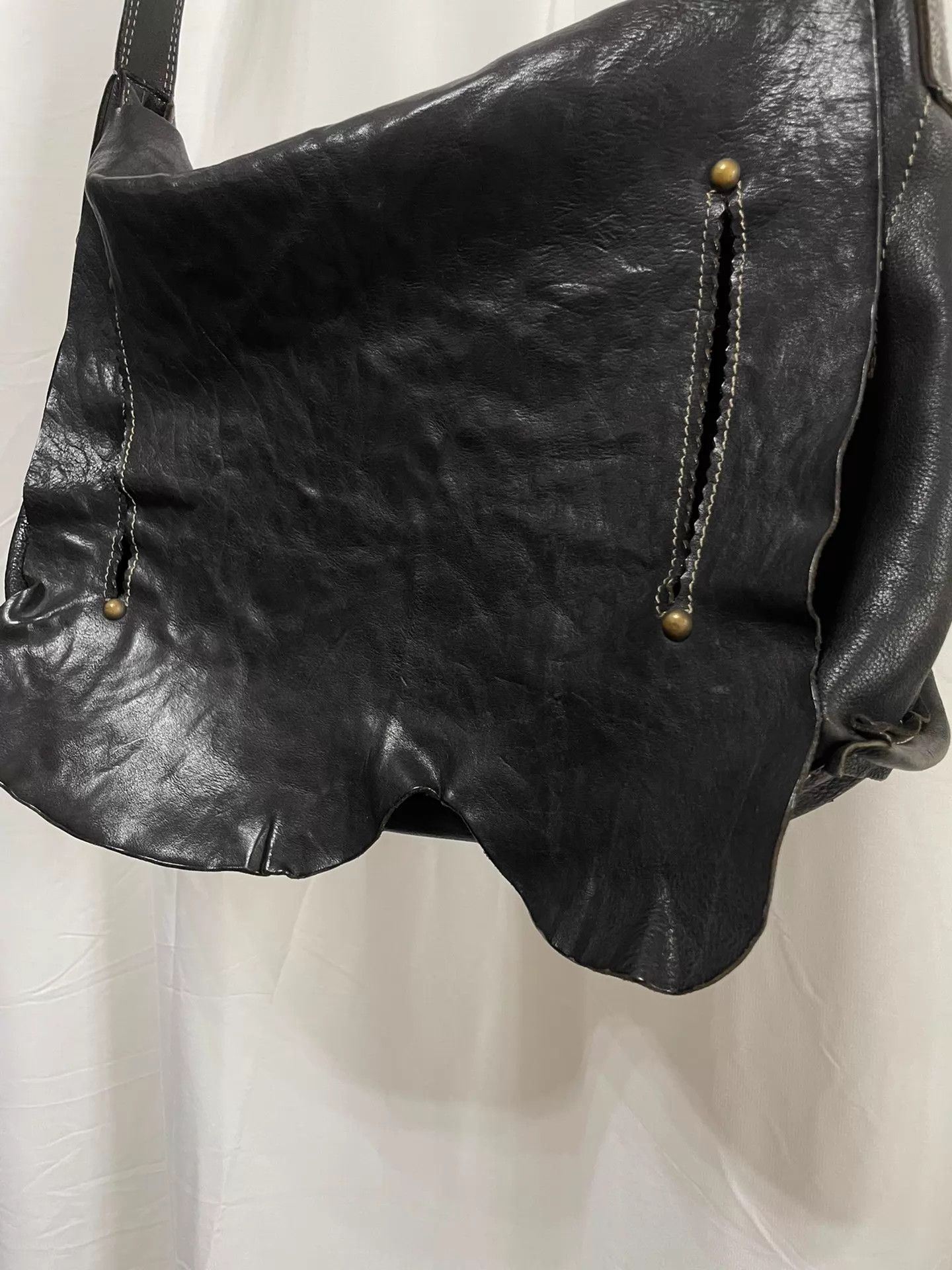 Other Yasuro Rojima Vtg Cowhide Irregular Unisex S/C Bag Size ONE SIZE - 5 Thumbnail