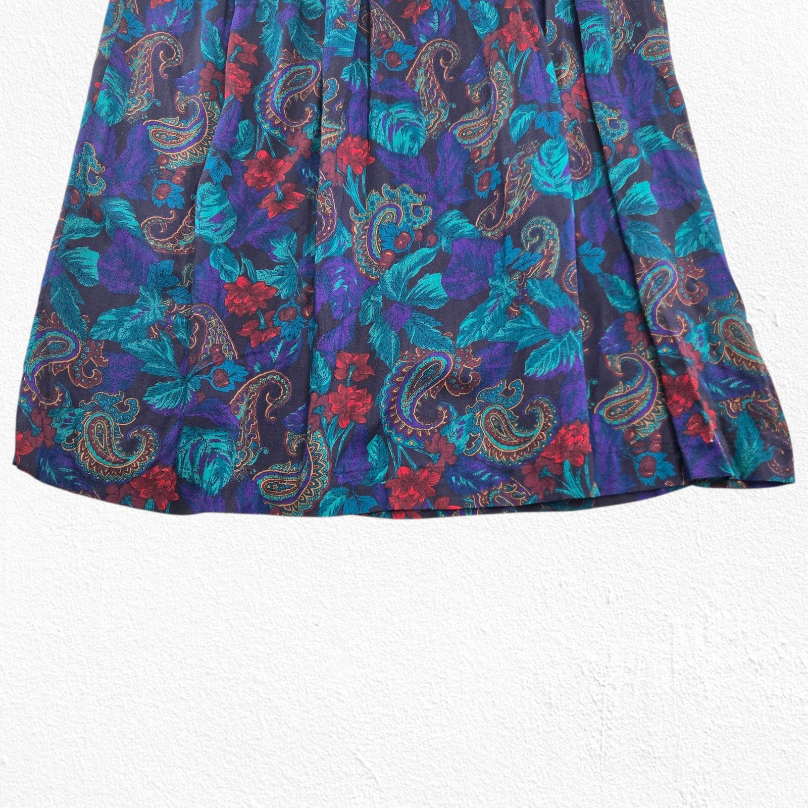 Vintage 90s Briggs Rayon Midi Skirt Dark Academia Size 14 Size 36" / US 14 / IT 50 - 3 Thumbnail