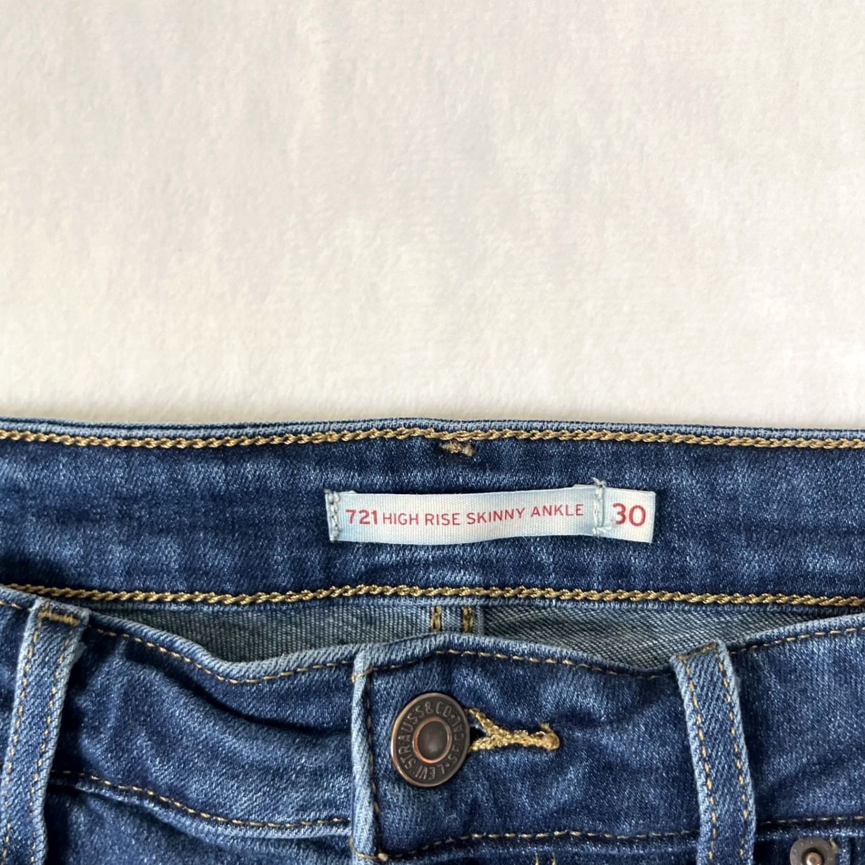 Levi's Levi's 721 High Rise Skinny Ankle Jeans Women's 30 Blue Denim Stretch Size 30" / US 8 / IT 44 - 5 Thumbnail