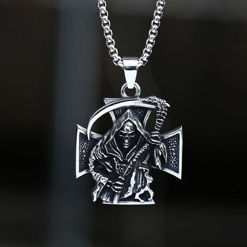 Japanese Brand × Jewelry Cross And Skull Pendant Necklace Size ONE SIZE - 1 Thumbnail