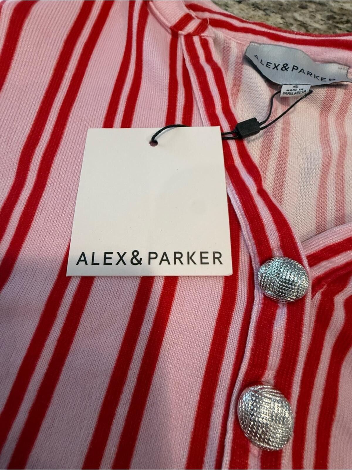 Other Alex & Parker top pink & red buttery soft striped SZ SM Size S / US 4 / IT 40 - 8 Thumbnail