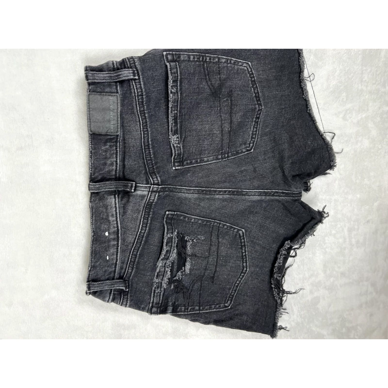American Eagle Outfitters American Eagle Shorts Womens 00 Black Mom Short Distressed Cutoff Frayed Hem Size 24" / US 00 / IT 34 - 7 Thumbnail