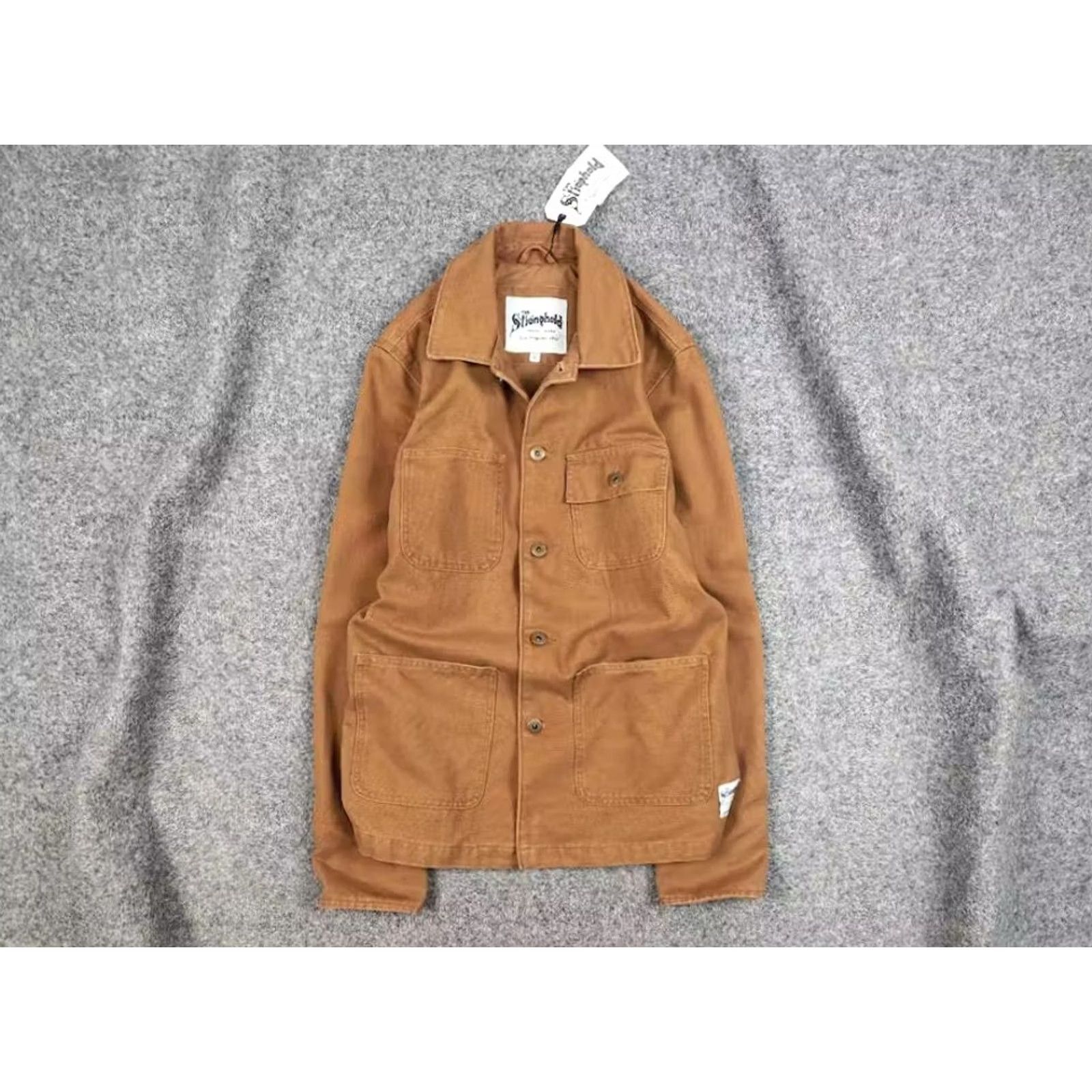 Vintage The Stronghold Style Work Jacket XS Brown Canvas Pocket Jacket Men Regular Cotton Workwear 90s Vintage? Size US XS / EU 42 / 0 - 2 Thumbnail