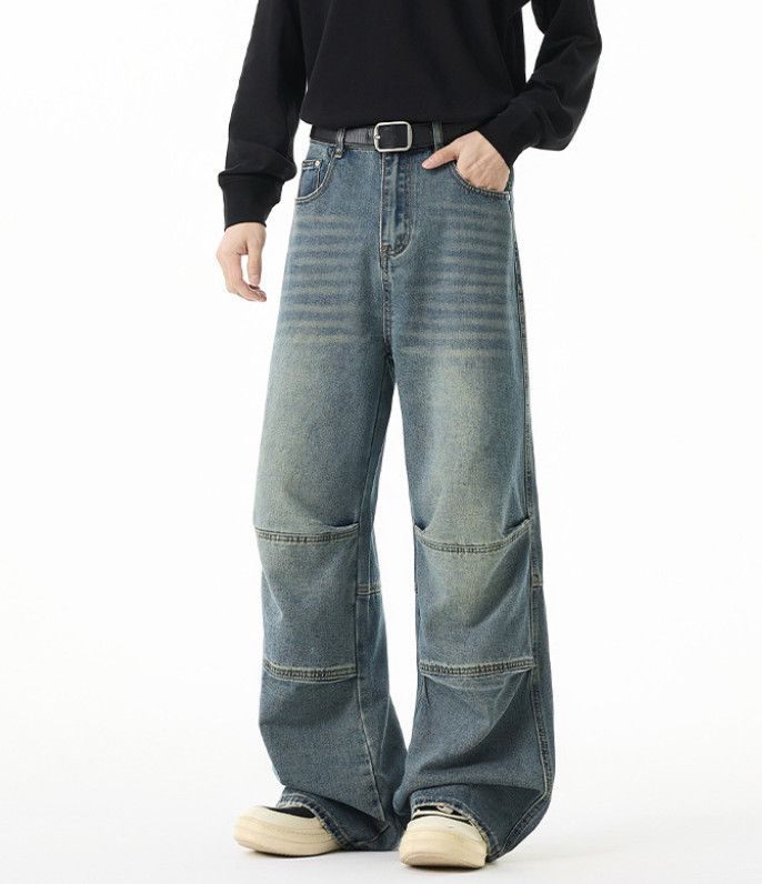 Japanese Brand American retro hip-hop washed workwear patchwork jeans Size US 32 / EU 48 - 1 Thumbnail
