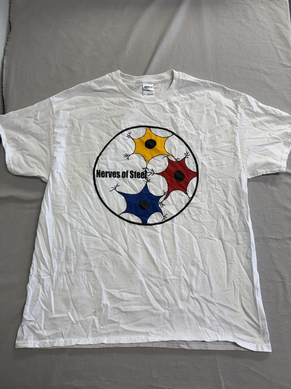 Gildan Pittsburgh Steelers Tshirt Nerves of Steel Geek Art Anatomy Size US XL / EU 56 / 4 - 1 Thumbnail
