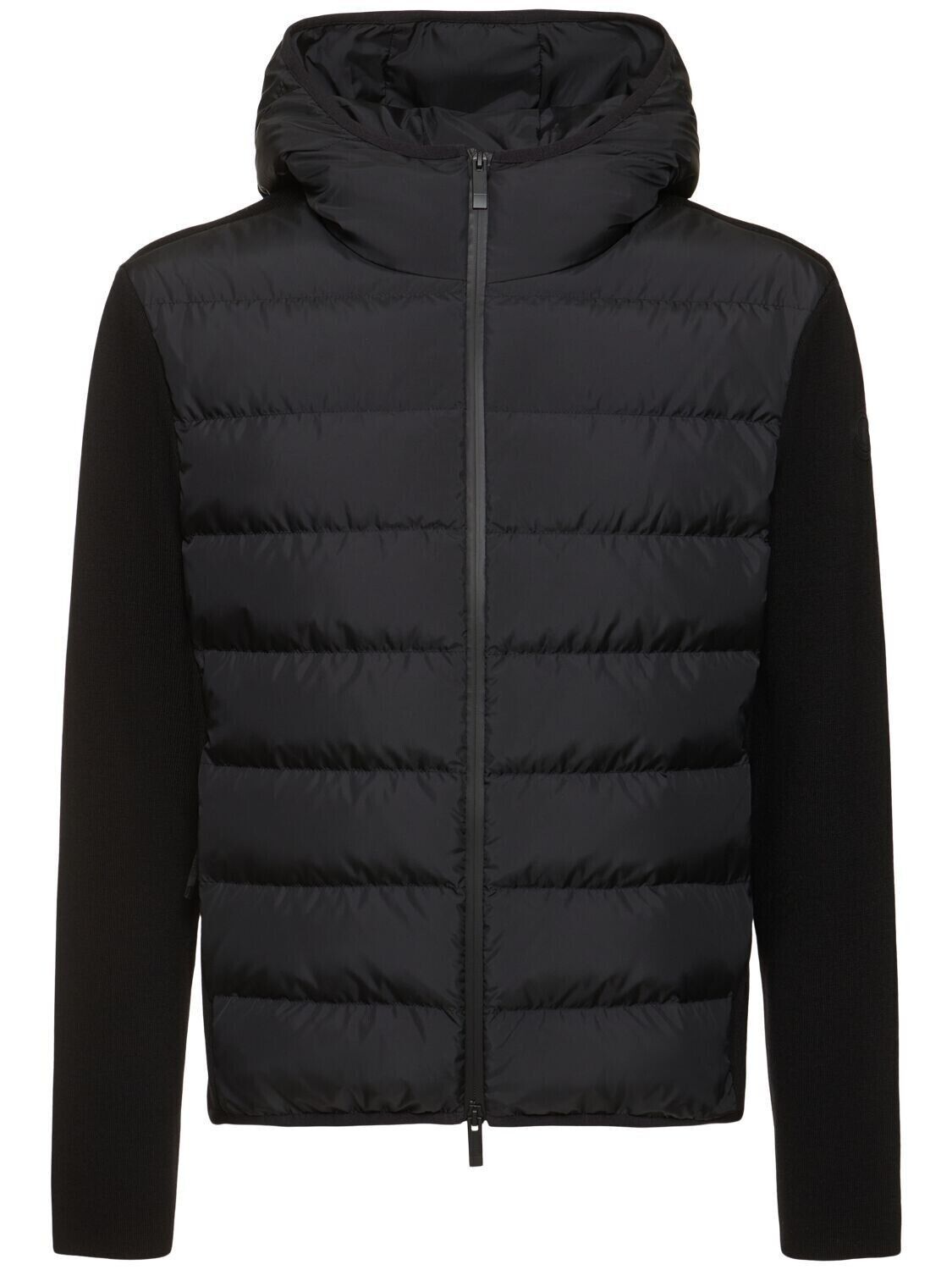 MONCLER Men's Black Wool Down Cardigan New XXL