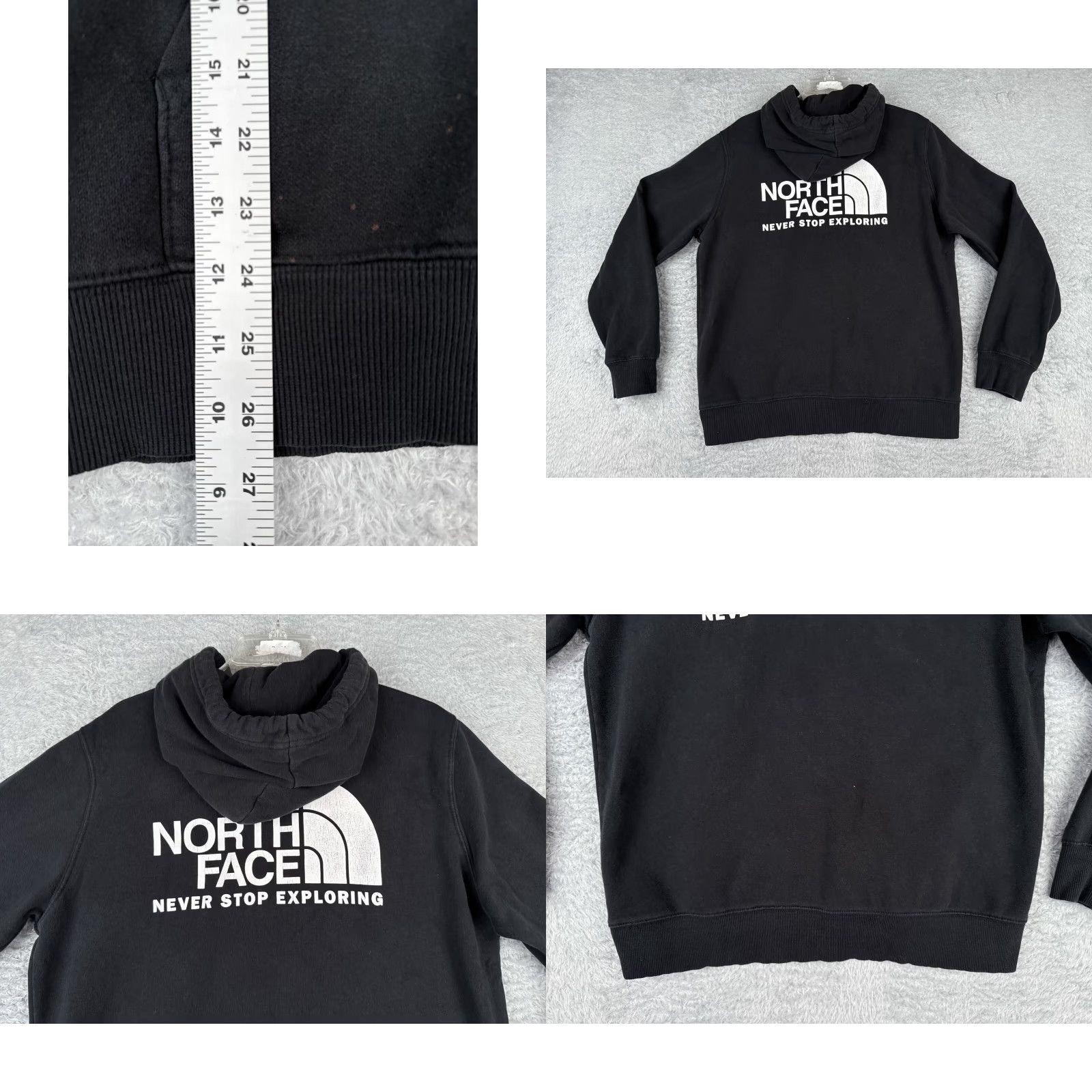 The North Face The North Face Hoodie Mens M Black Pullover Cotton Blend Logo Pockets 90s? (adjusted) Size US M / EU 48-50 / 2 - 9 Thumbnail