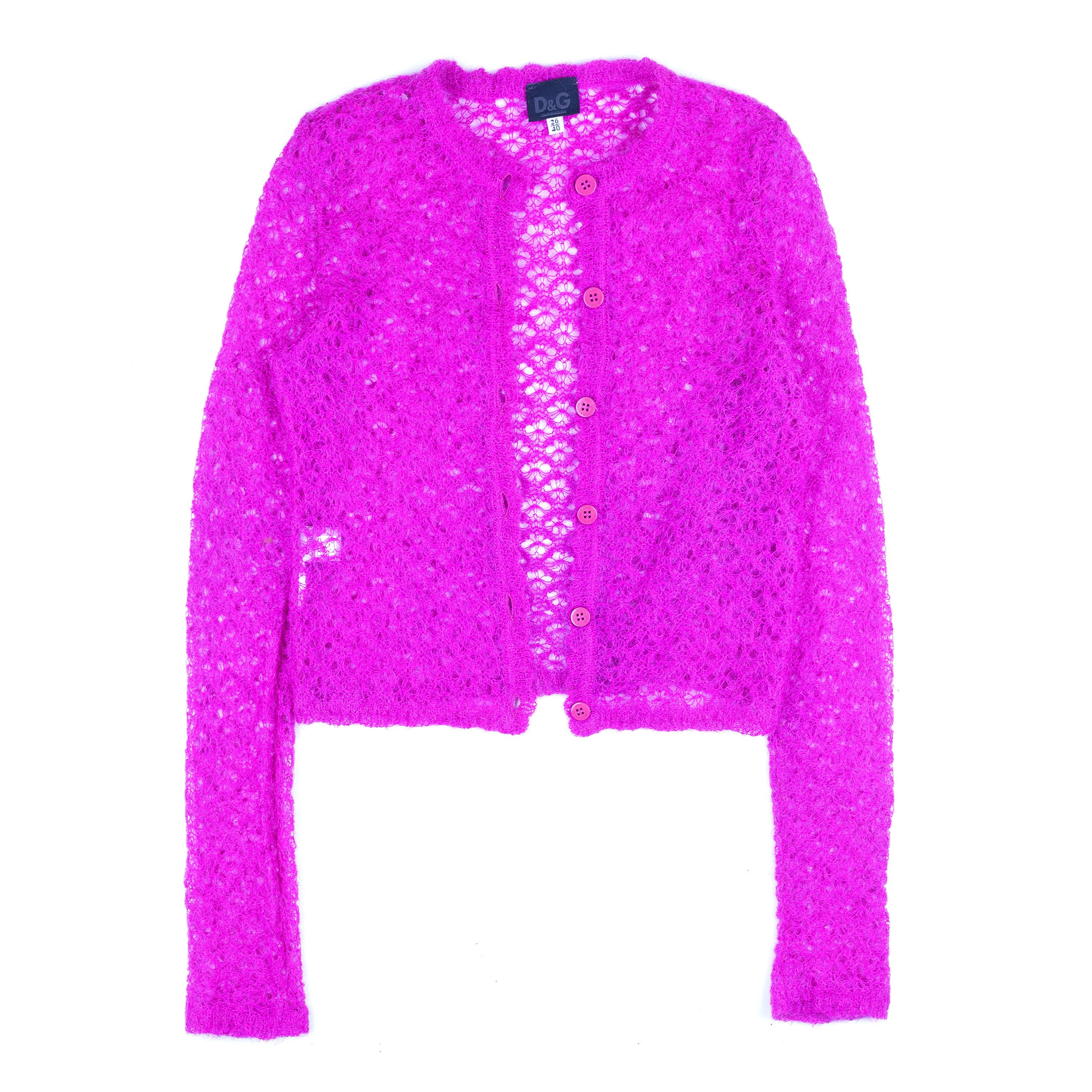 Dolce & Gabbana Dolce & Gabbana Hot Pink Crochet Set (S) Size S / US 4 / IT 40 - 2 Thumbnail