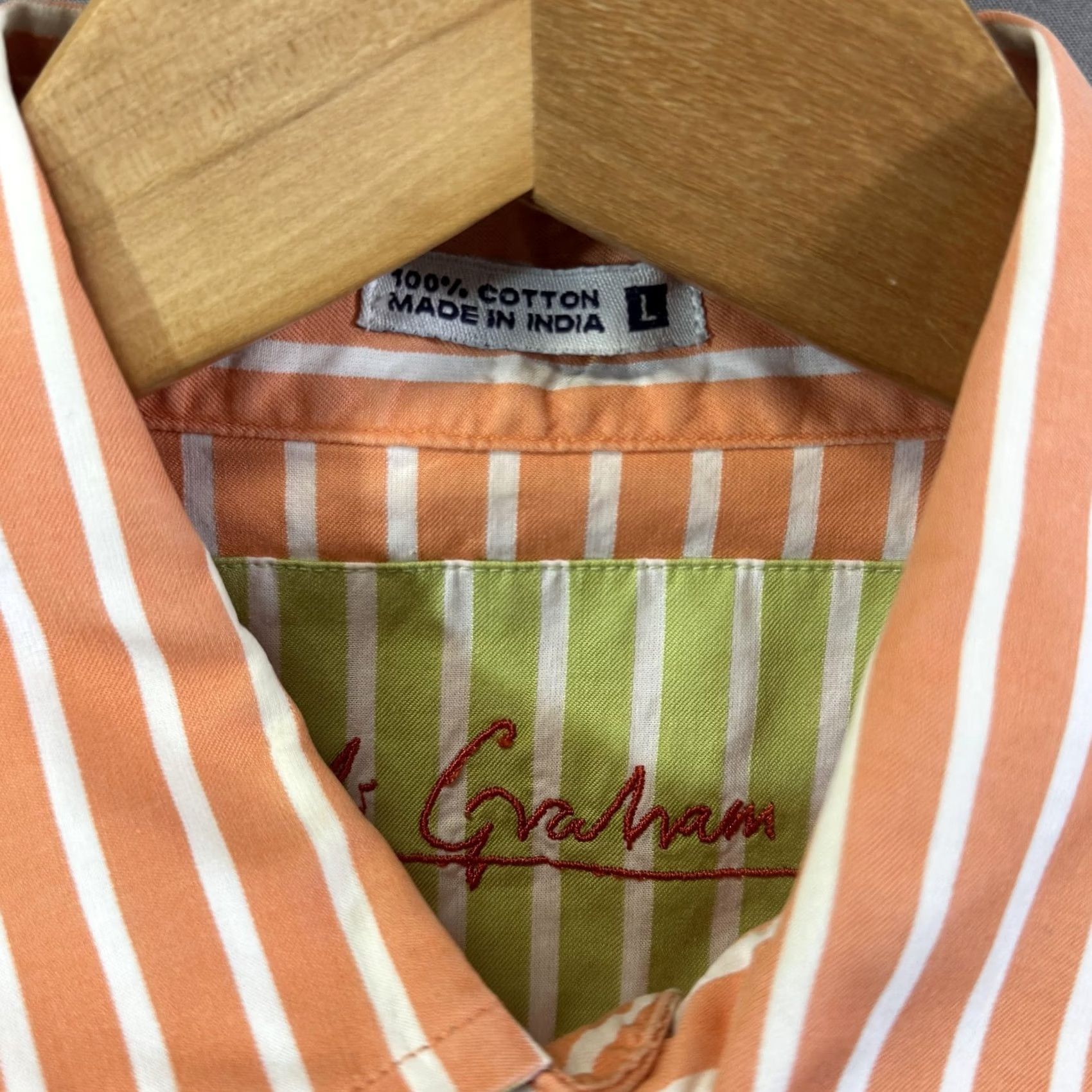 Robert Graham Robert Graham Shirt Mens Large Stripe Button Down Long Sleeve Dress Shirt Size 42R - 6 Thumbnail