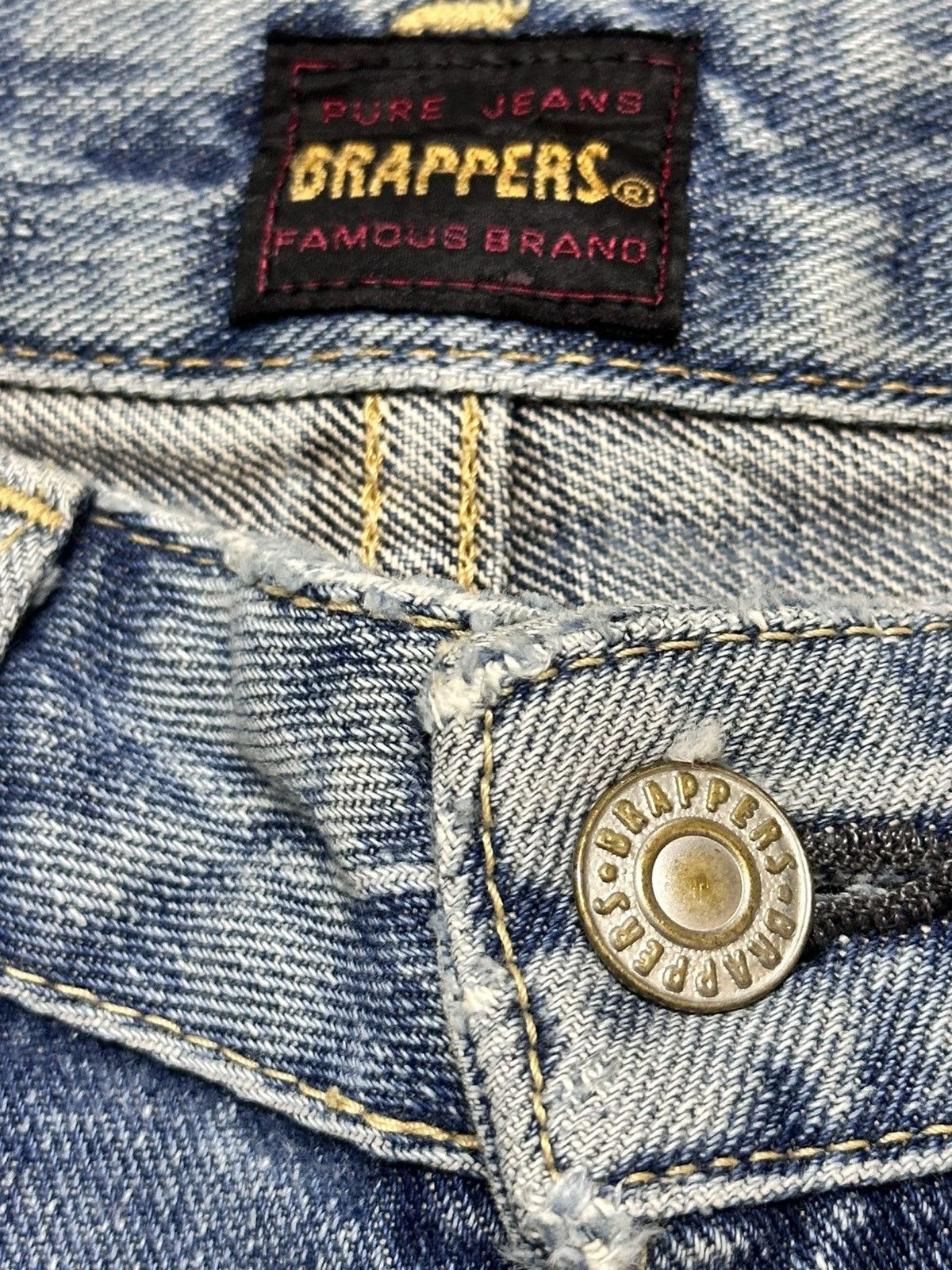 Japanese Brand Brappers Vintage Distressed Jean With Bootcut Style & Faded Size US 28 / EU 44 - 8 Thumbnail